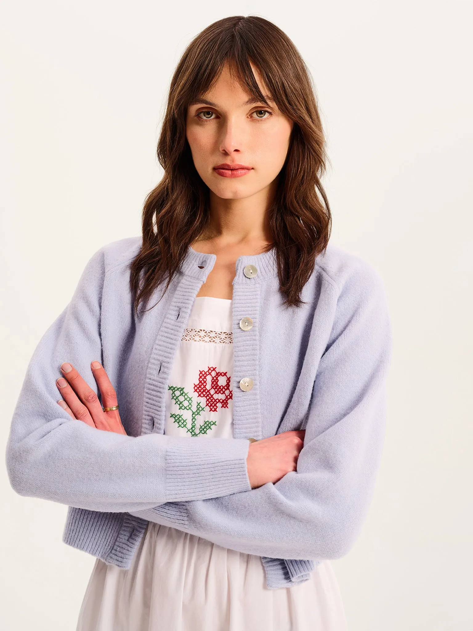 August Cardigan in Light Blue sold by Omnes