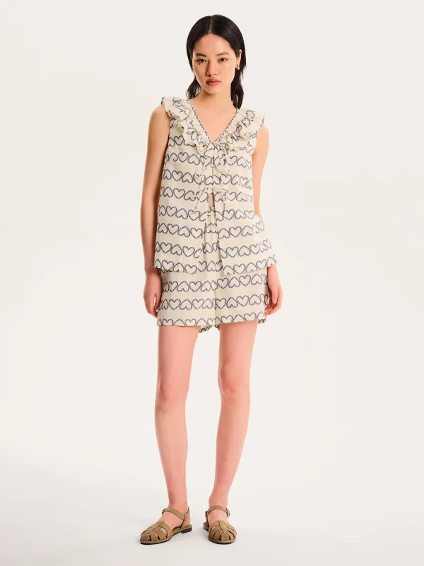 Rachael Heart Print Top sold by Omnes