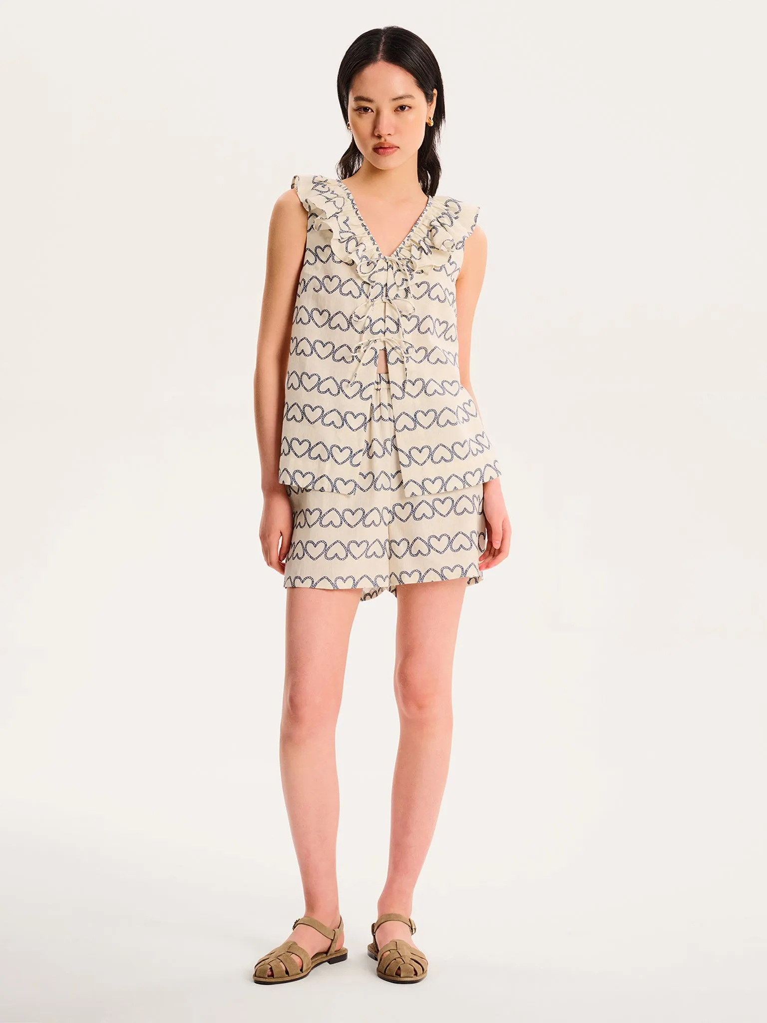 Rachael Heart Print Top sold by Omnes