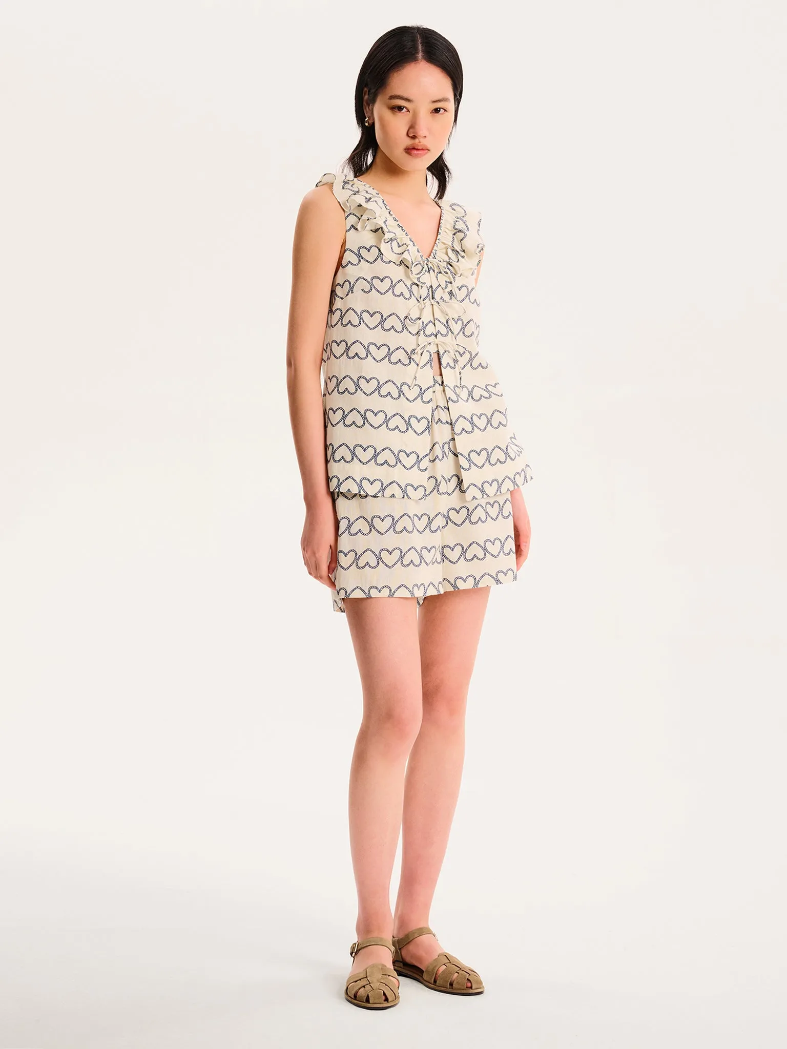 Rachael Heart Print Top sold by Omnes product image thumbnail 4