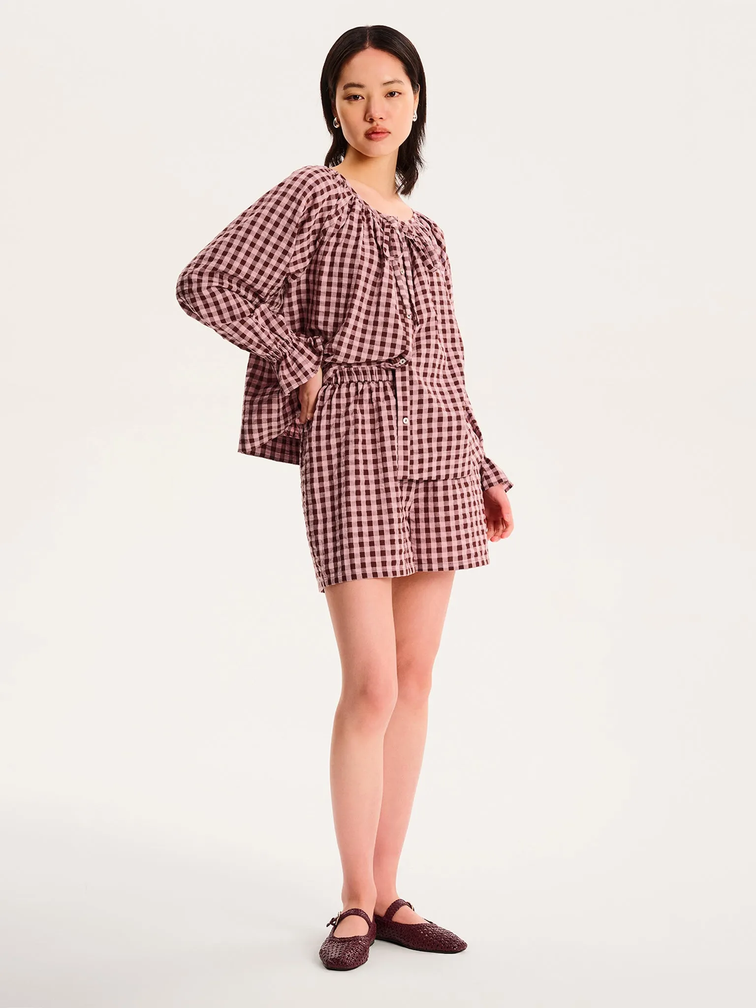 Joshua Checked Shorts sold by Omnes