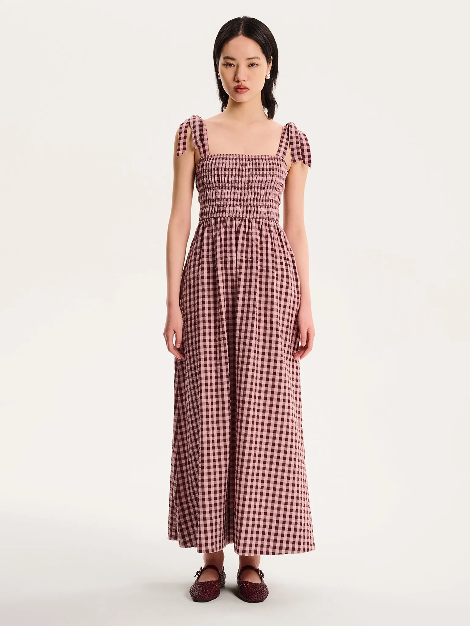Dixie Gingham Dress in Pink sold by Omnes product image thumbnail 4