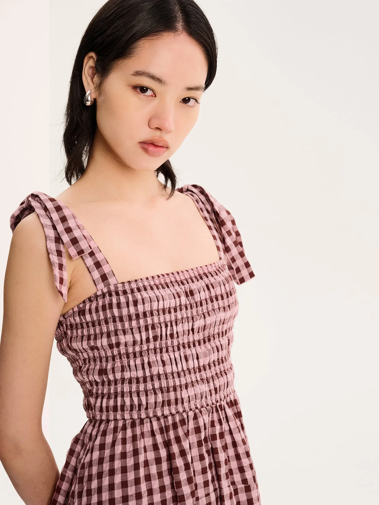 Dixie Gingham Dress in Pink sold by Omnes product image thumbnail 2