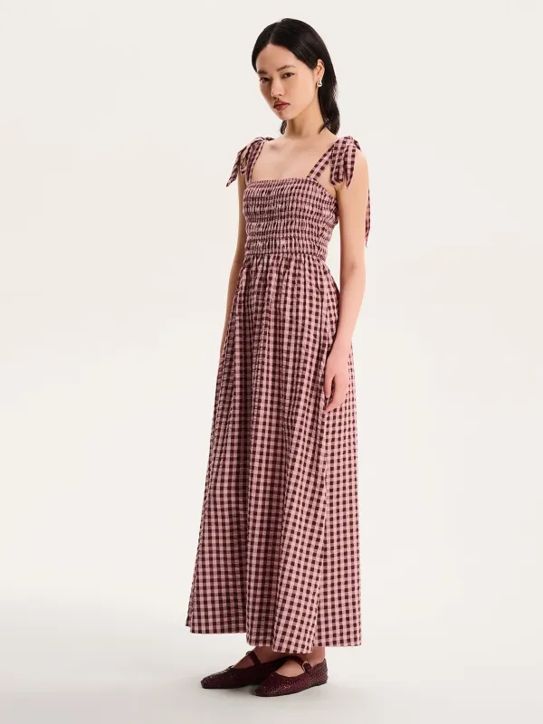 Dixie Gingham Dress in Pink sold by Omnes