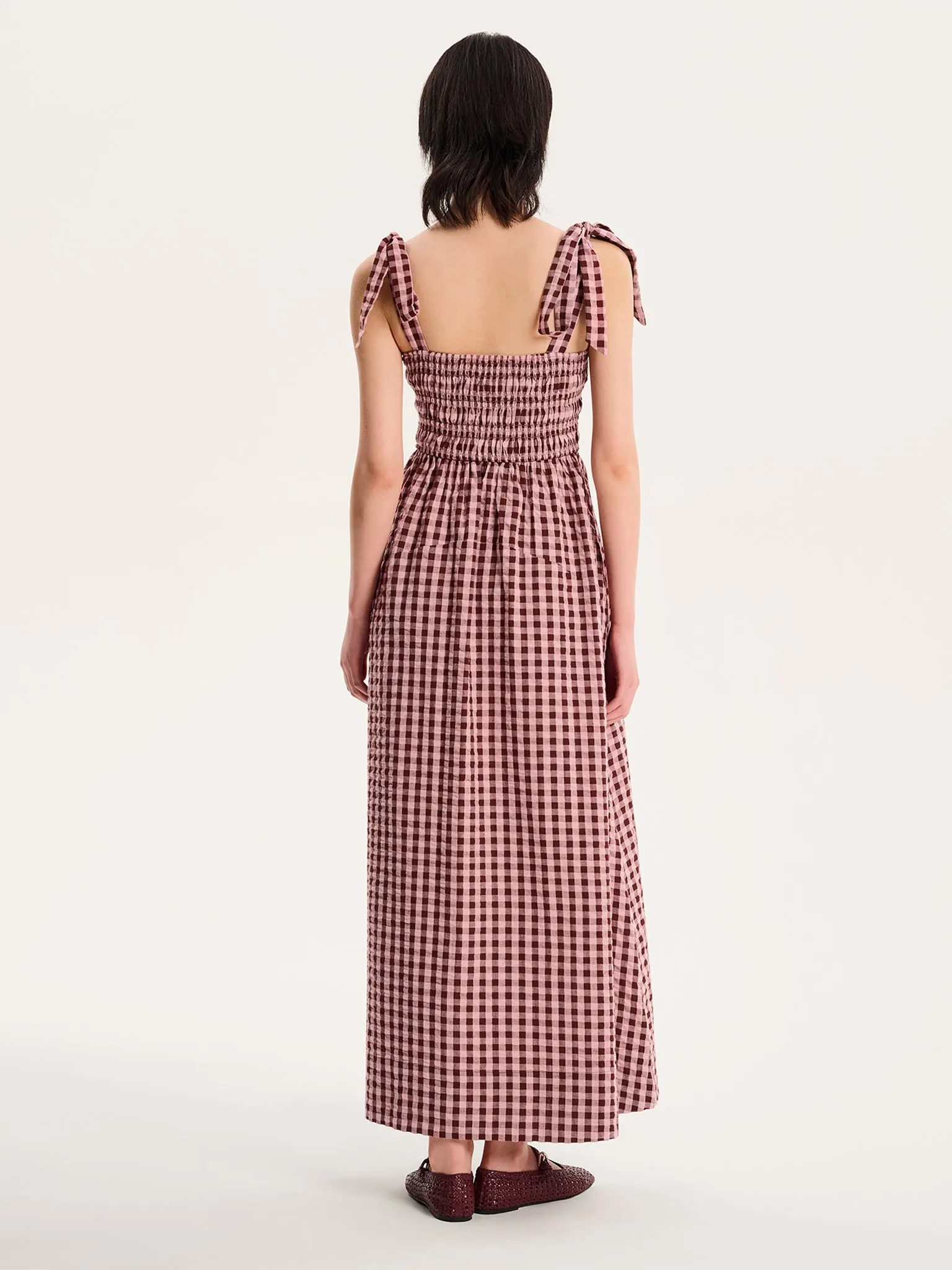 Dixie Gingham Dress in Pink sold by Omnes product image thumbnail 3