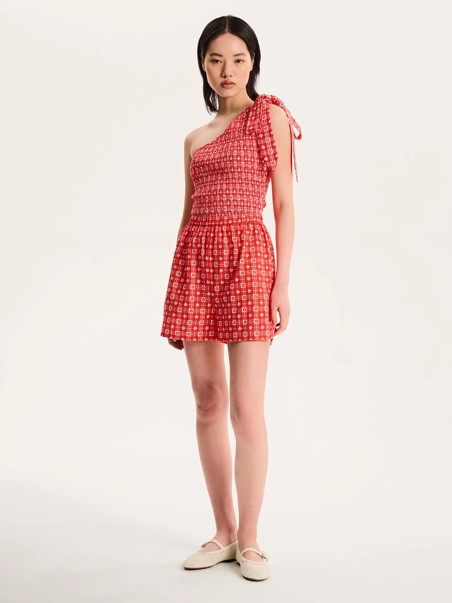 Joshua Gingham Floral Shorts sold by Omnes