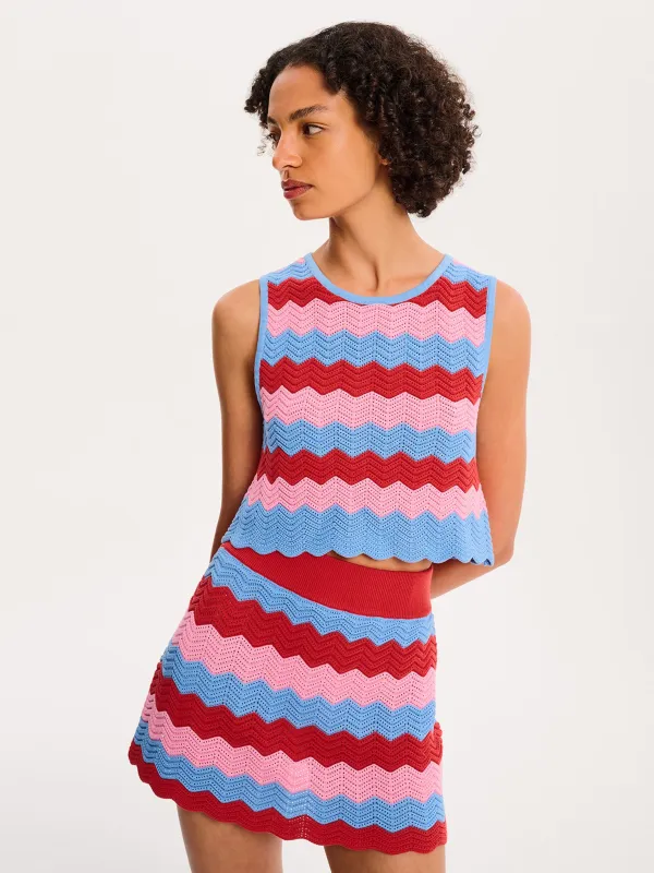 Wilma Top in Blue and Pink sold by Omnes