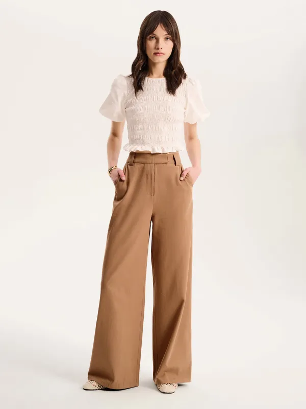 Clarice Trouser in Tan sold by Omnes