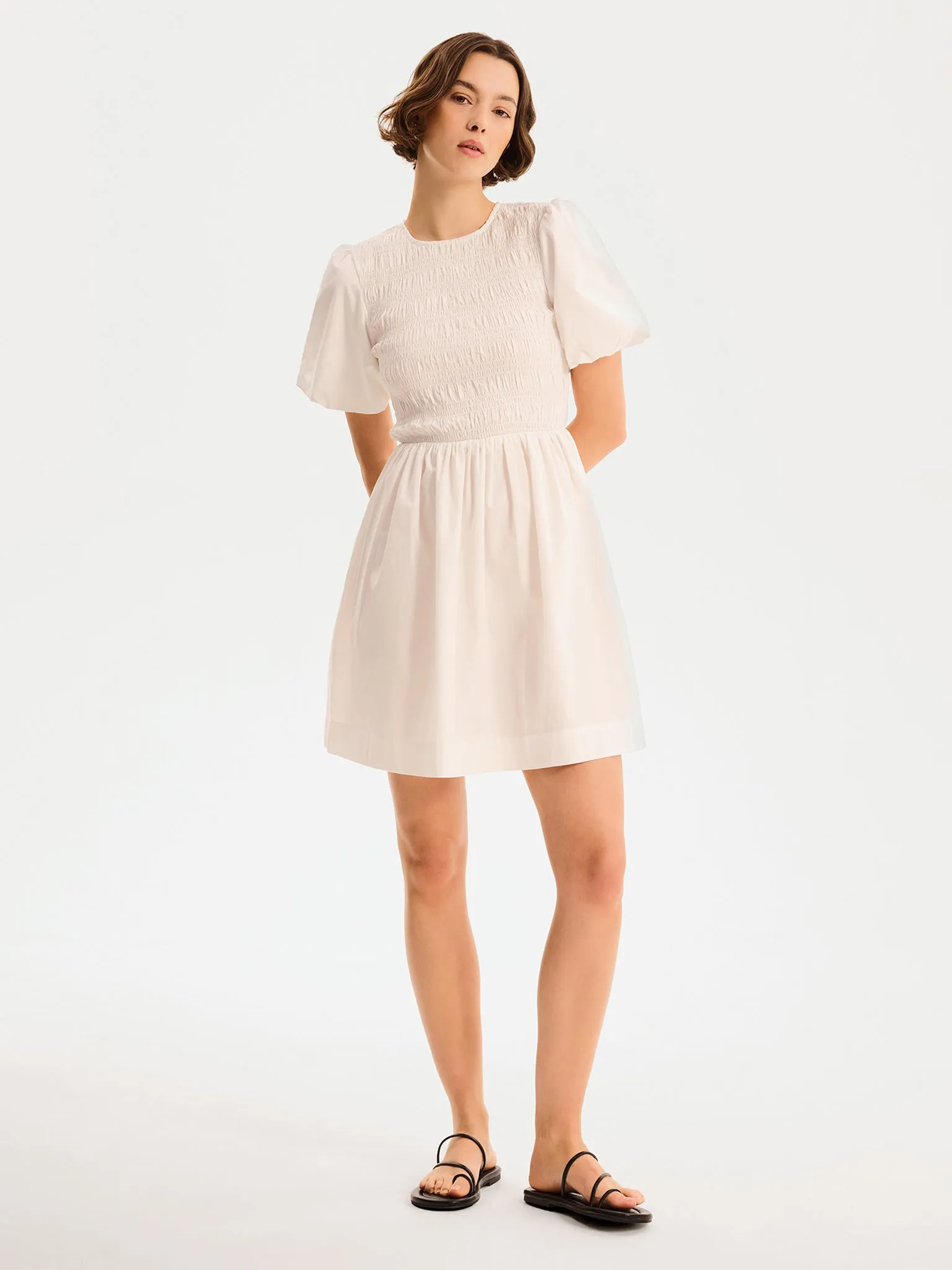 Terri Mini Dress in White sold by Omnes