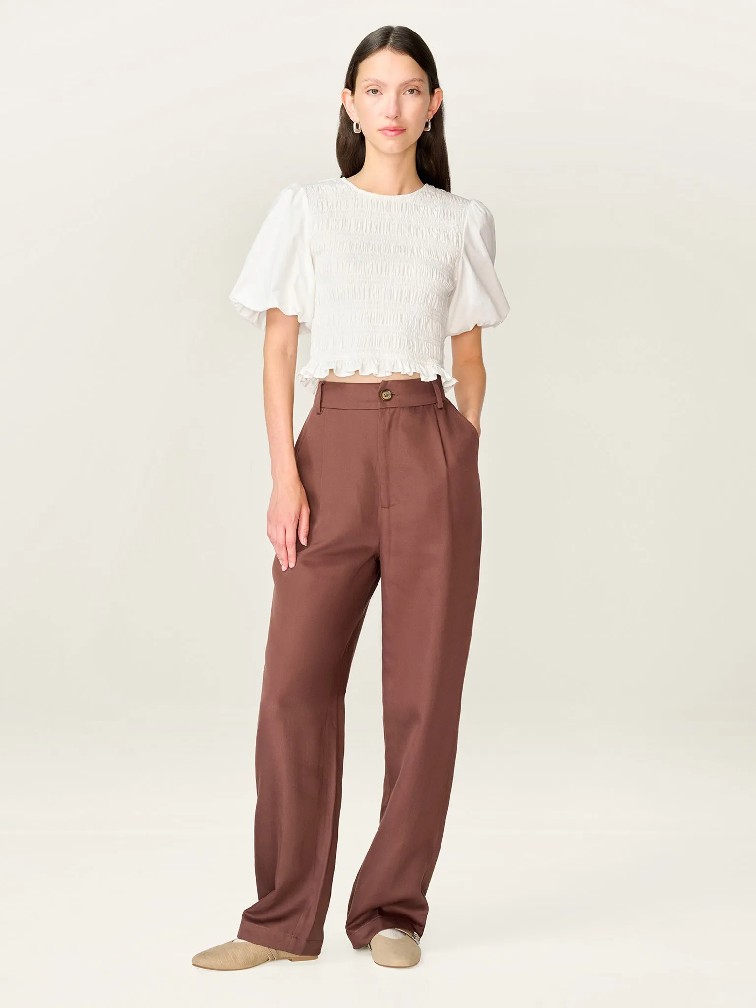 Cinnamon Trouser in Chocolate sold by Omnes product image thumbnail 3