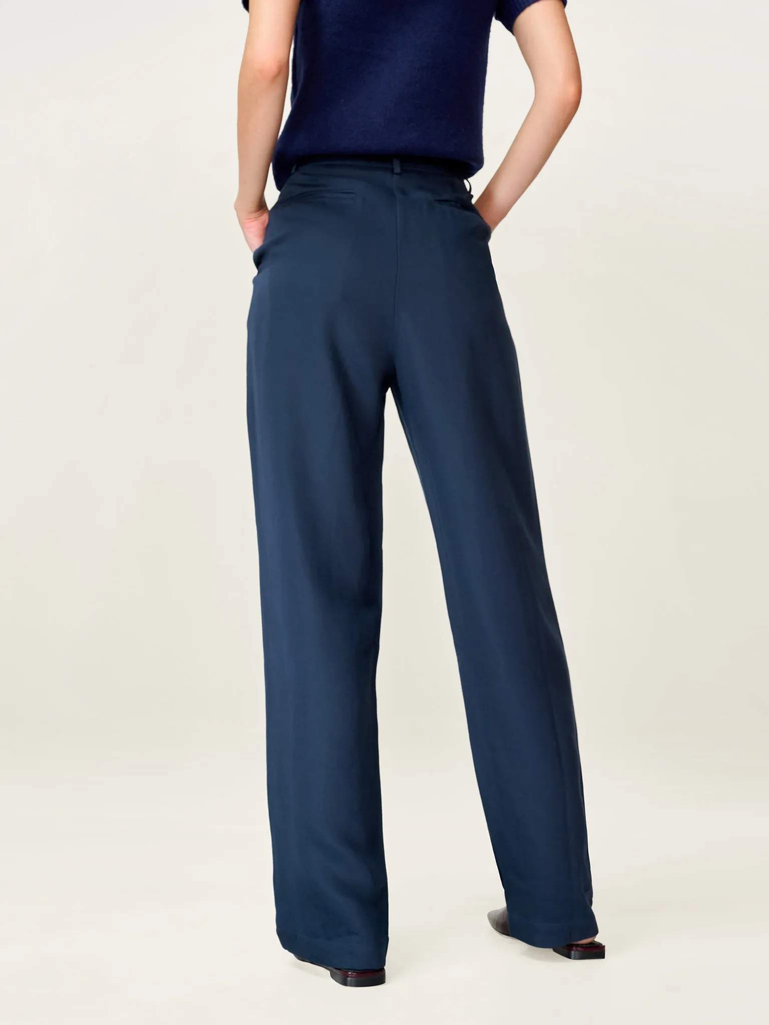 Cinnamon Trouser in Navy sold by Omnes product image thumbnail 2