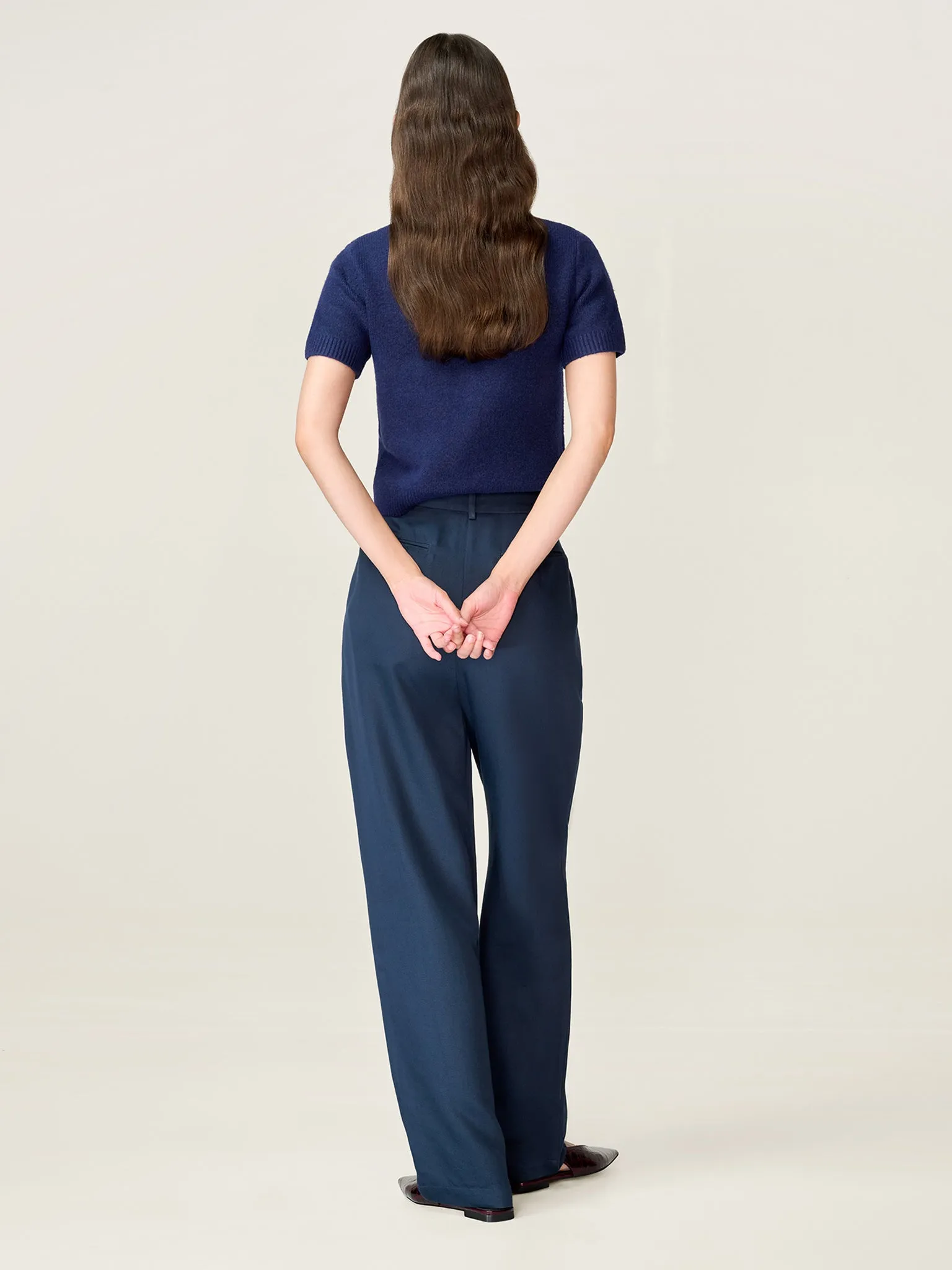Cinnamon Trouser in Navy sold by Omnes product image thumbnail 5