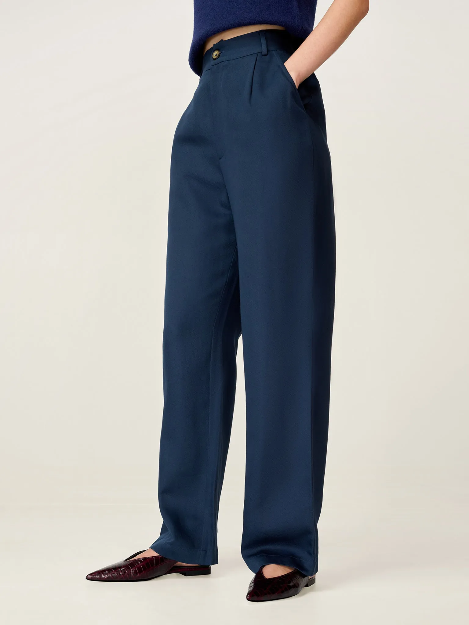 Cinnamon Trouser in Navy sold by Omnes product image thumbnail 3
