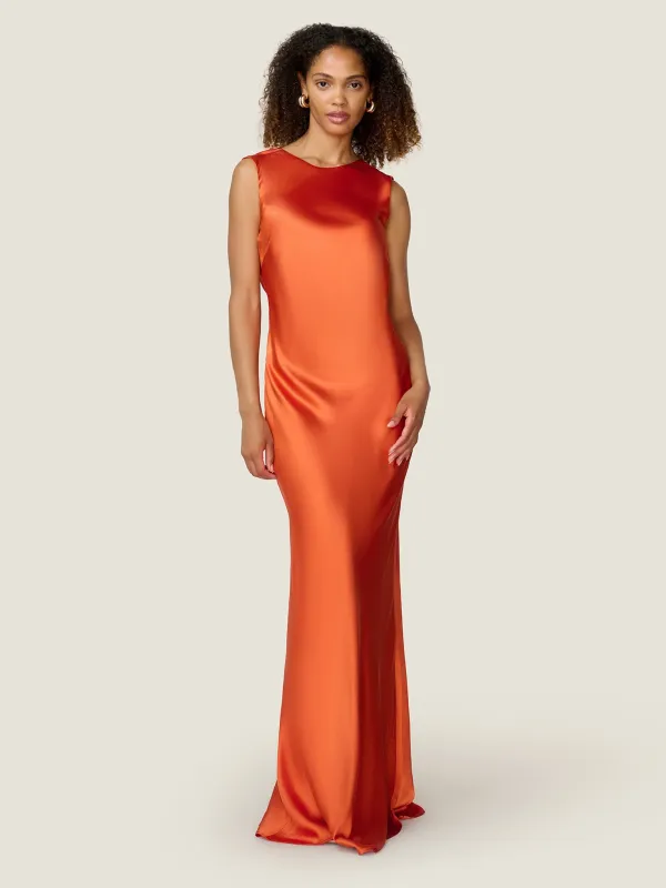 Lara Dress in Tangerine sold by Omnes