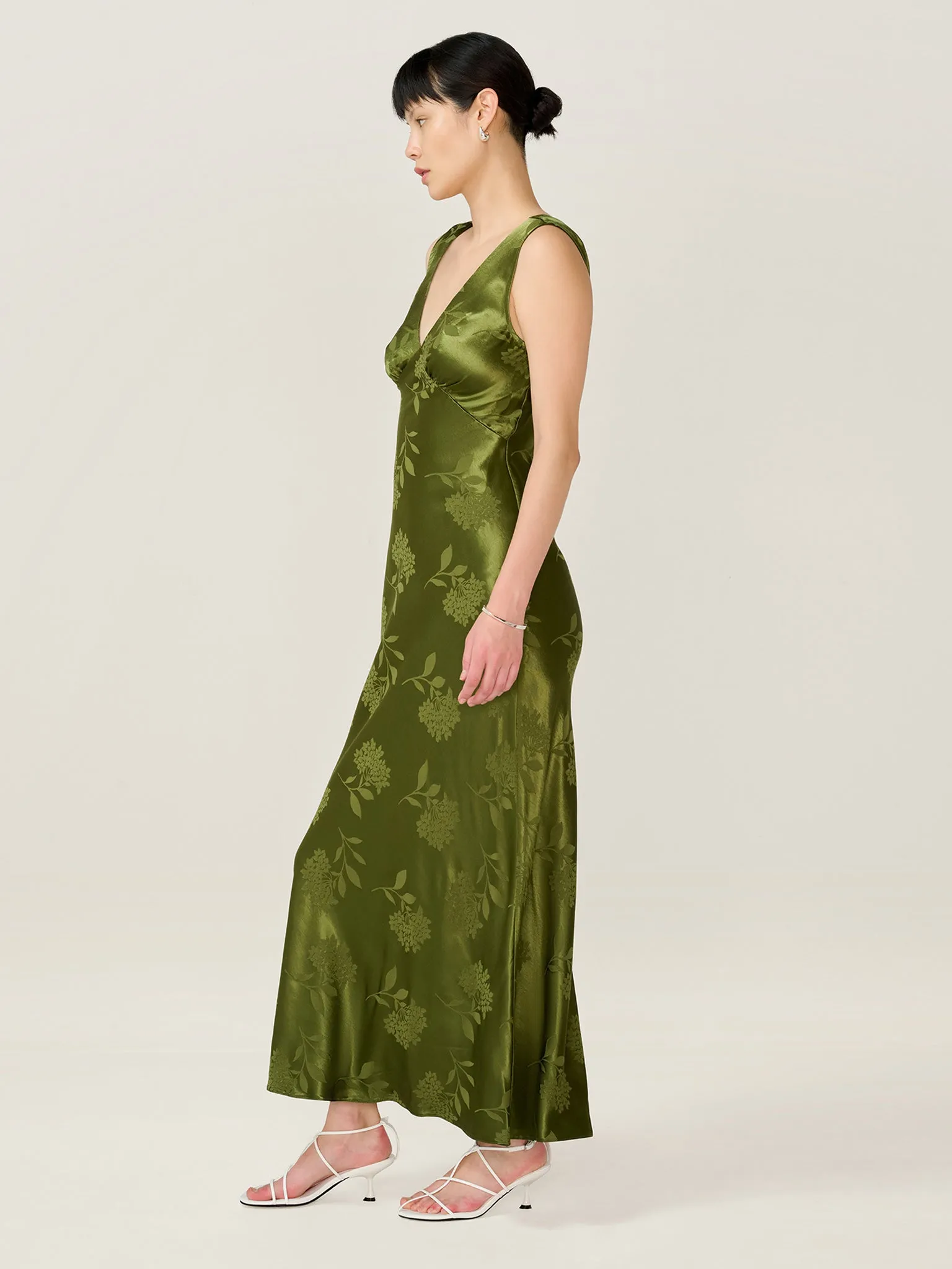 Iris Jacquard Dress in Pear Green sold by Omnes product image thumbnail 2