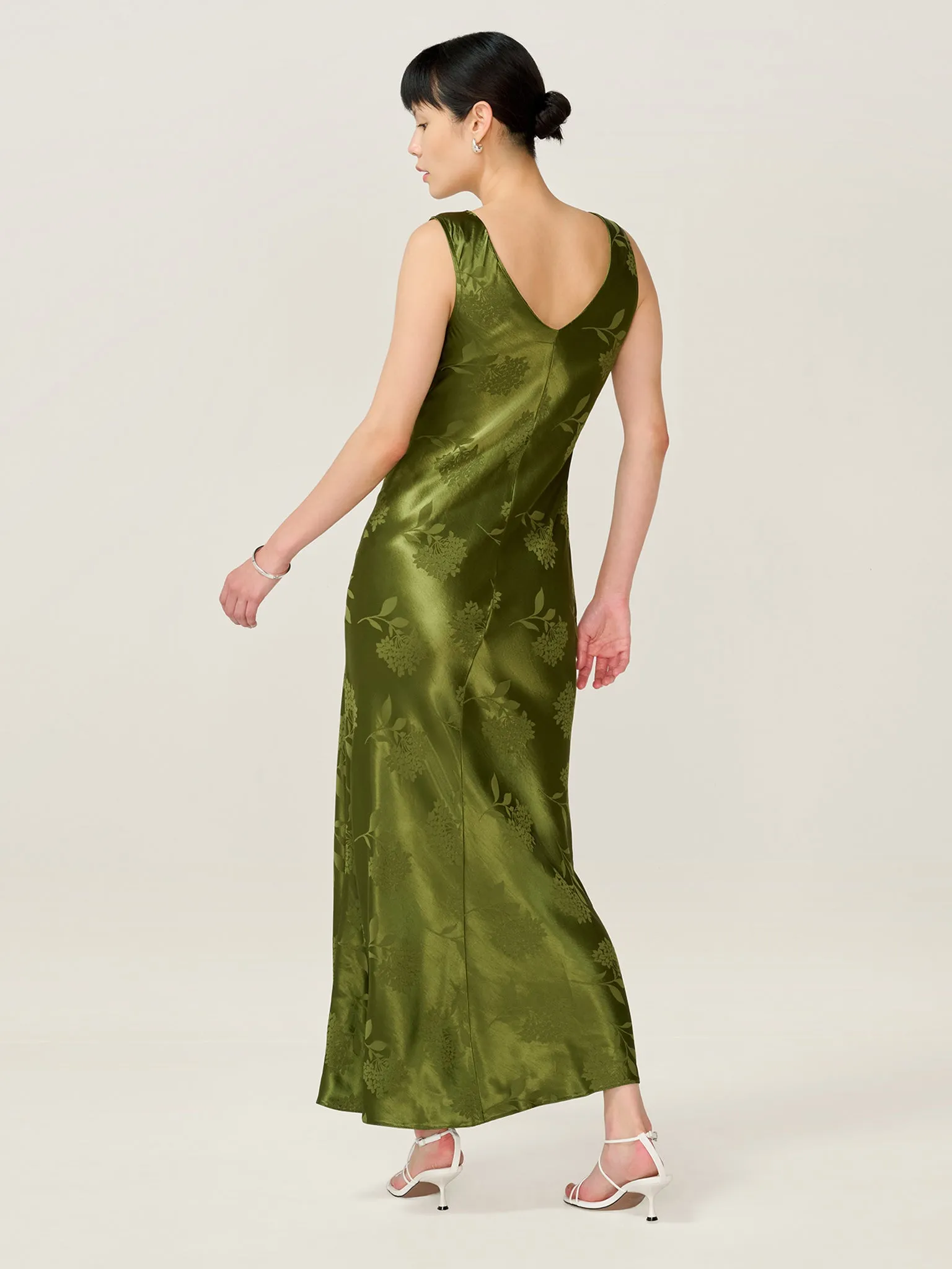 Iris Jacquard Dress in Pear Green sold by Omnes product image thumbnail 3