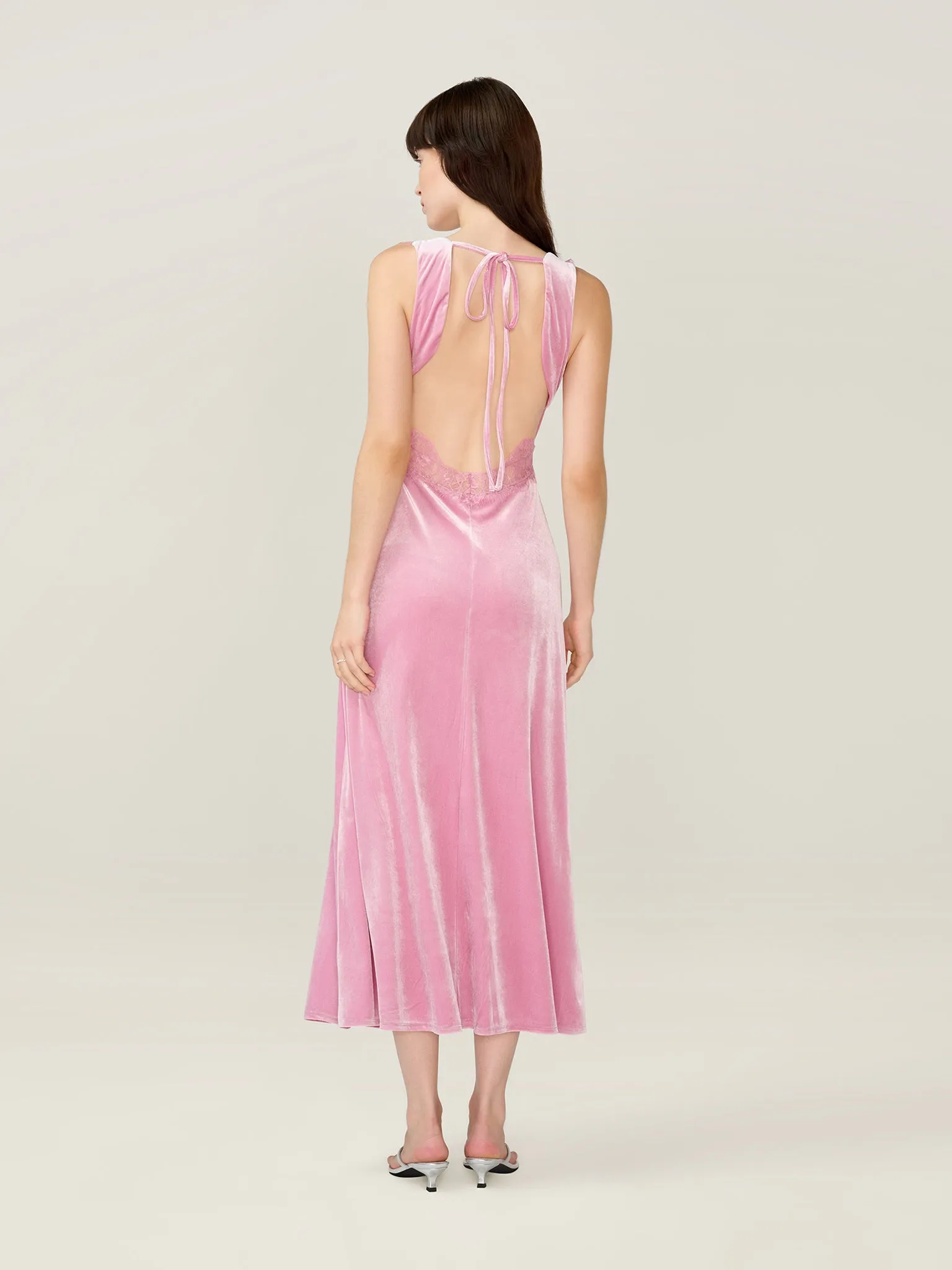 Aurelia Velvet Dress in Vintage Pink sold by Omnes product image thumbnail 2