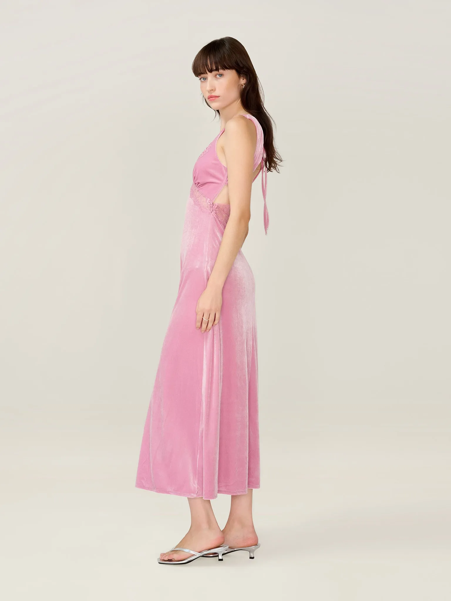 Aurelia Velvet Dress in Vintage Pink sold by Omnes product image thumbnail 3