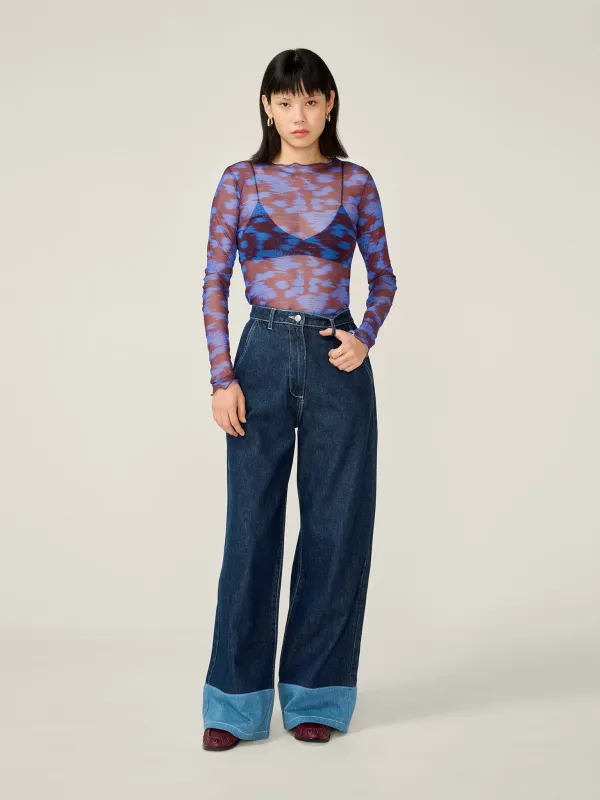 Lorrie Mesh Top in Wild Fern Print sold by Omnes