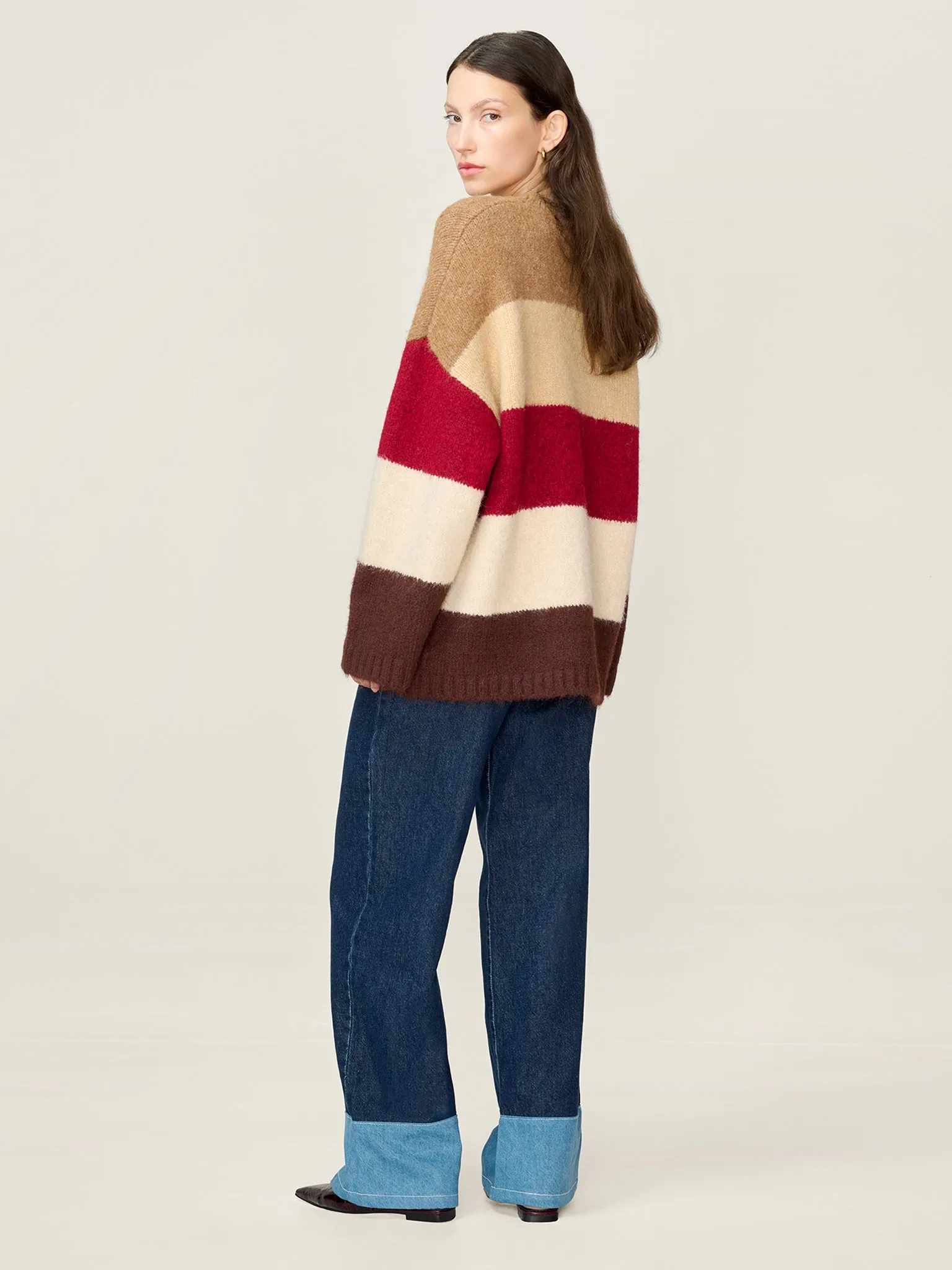 STUDIO OMNES Constance Stripe Jumper in Brown sold by Omnes product image thumbnail 3
