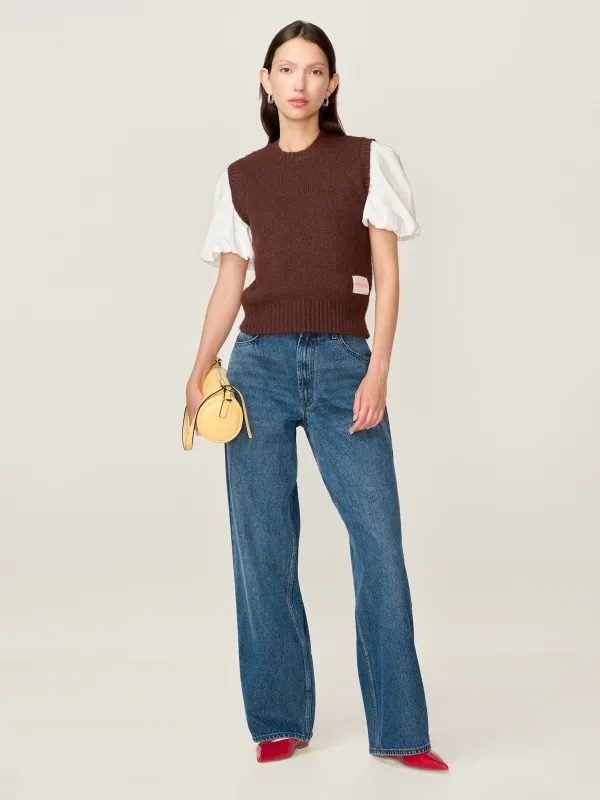 STUDIO OMNES Riri Vest in Coffee sold by Omnes