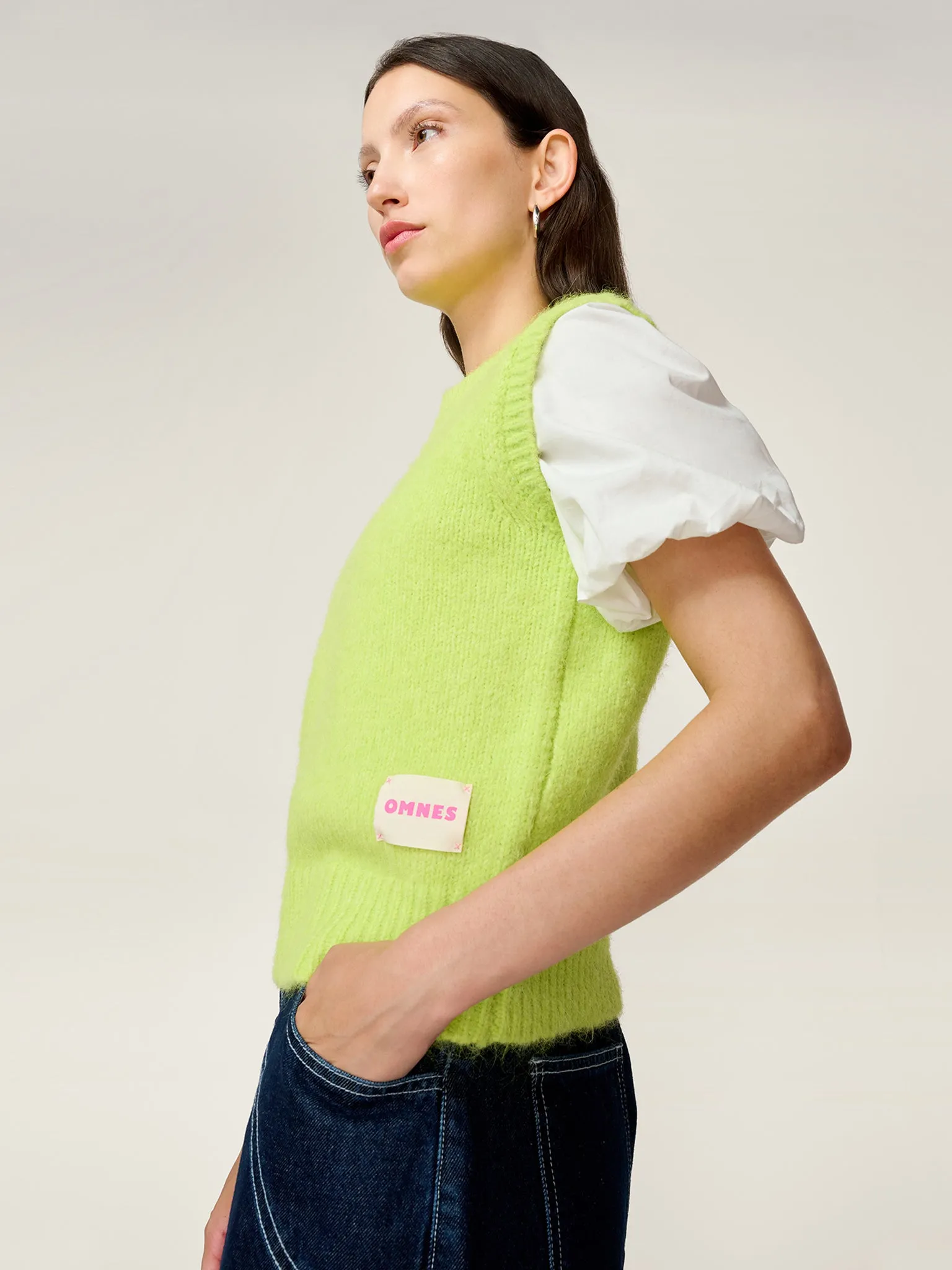 STUDIO OMNES Riri Vest in Lime sold by Omnes product image thumbnail 4