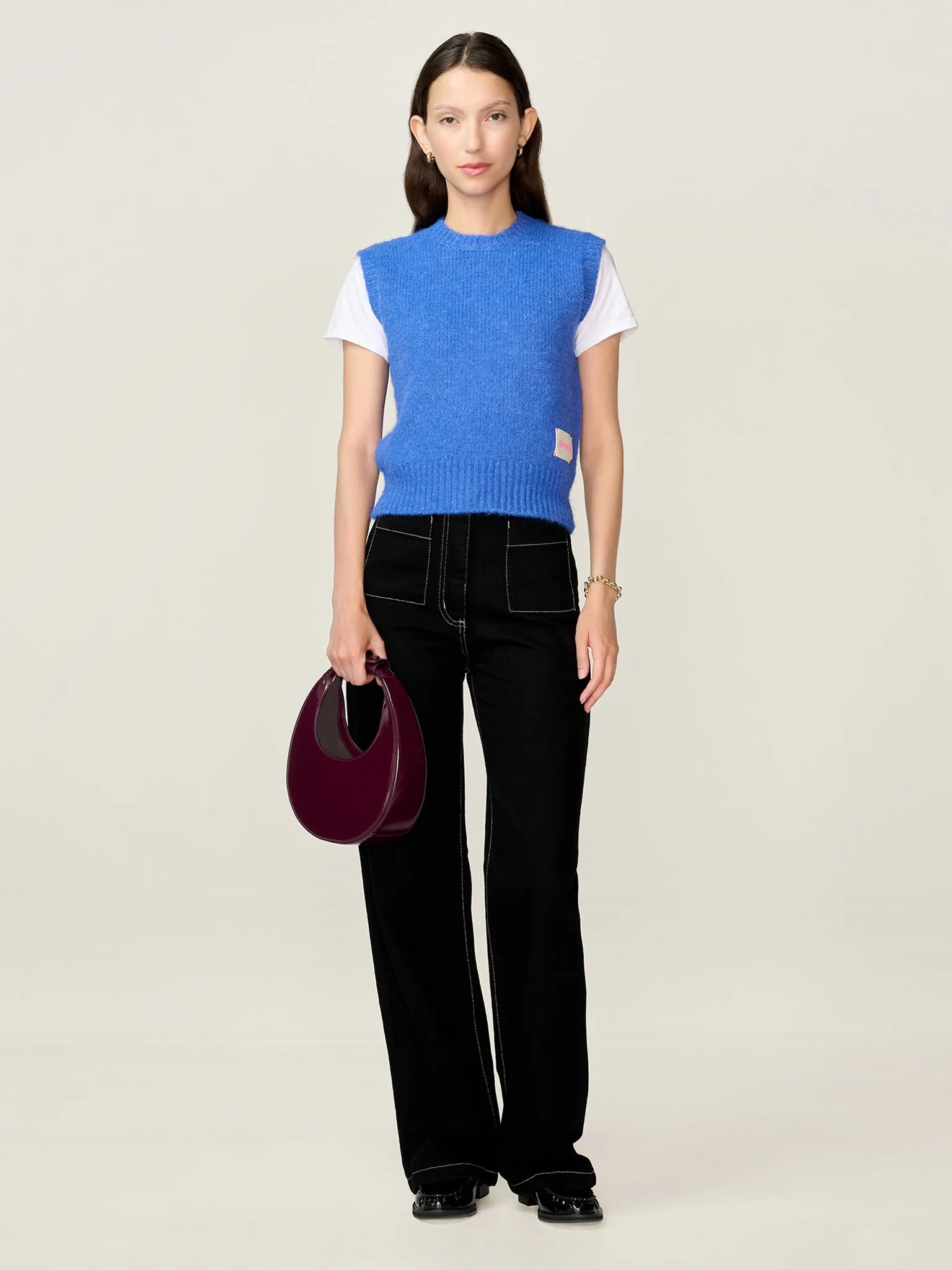 STUDIO OMNES Riri Vest in Cobalt sold by Omnes