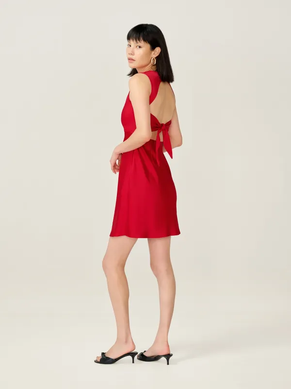 Nova Mini Dress in Barbados Cherry sold by Omnes