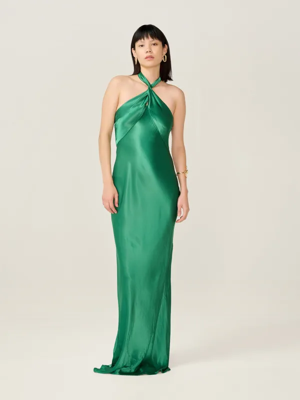 Arles Dress in Forest Green sold by Omnes