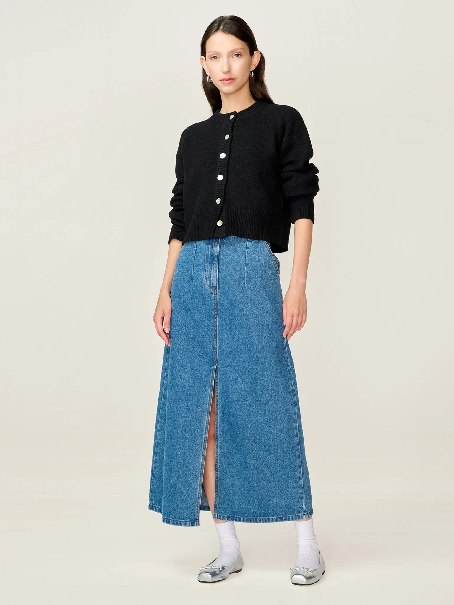 August Cardigan in Black sold by Omnes