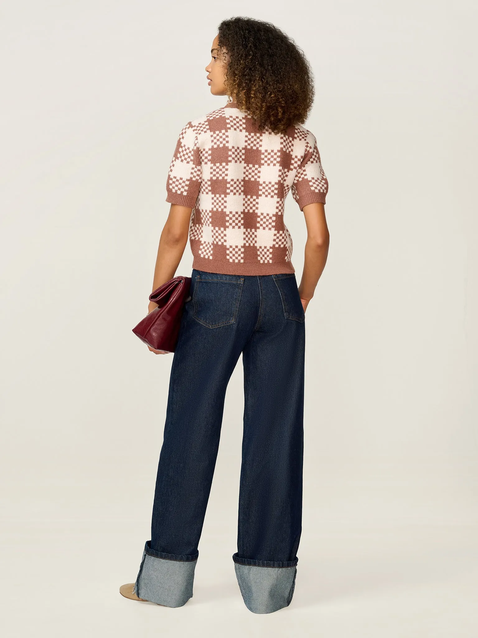 Lexi Weave Top in Brown and Cream sold by Omnes product image thumbnail 4