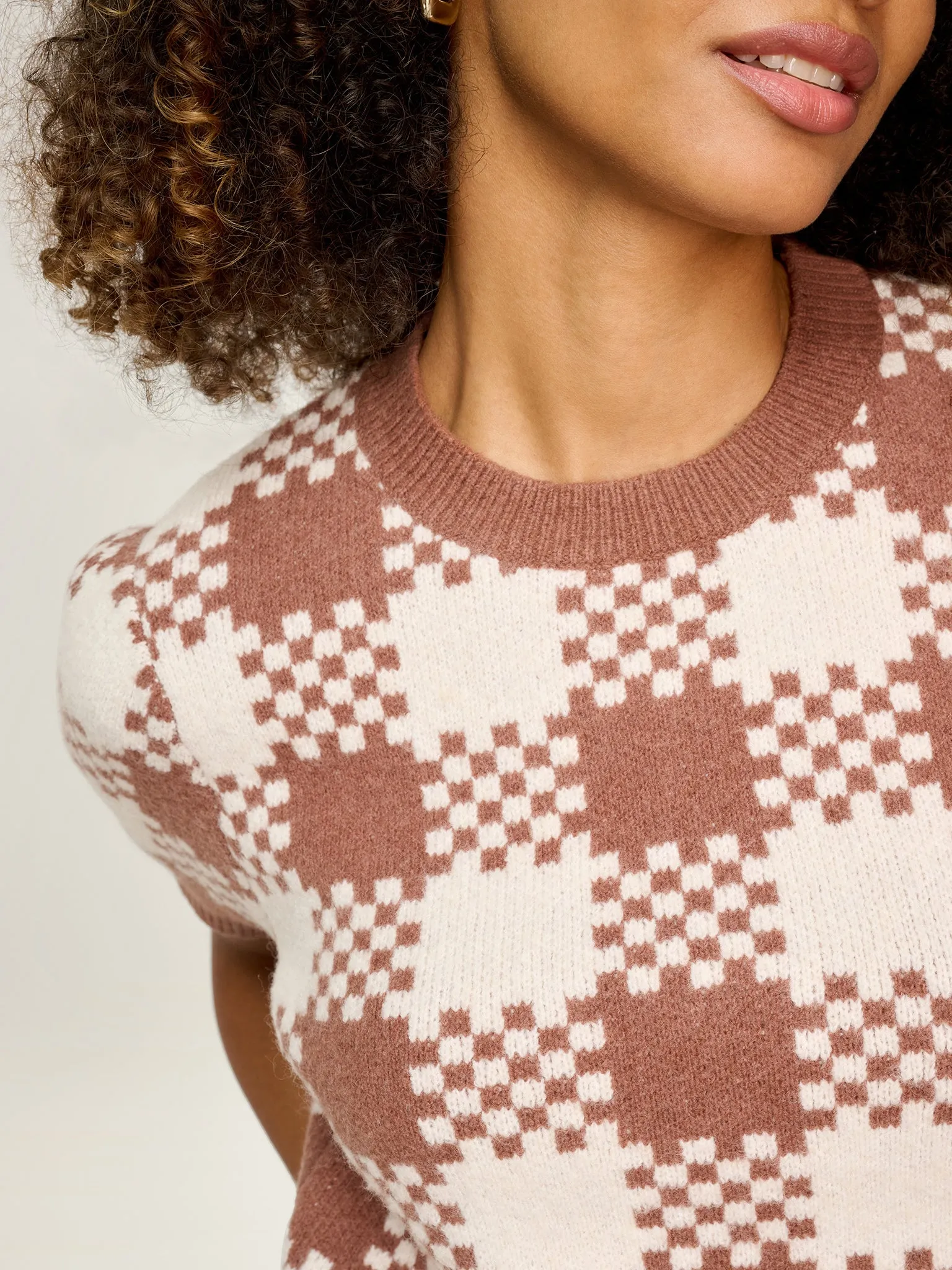 Lexi Weave Top in Brown and Cream sold by Omnes product image thumbnail 3