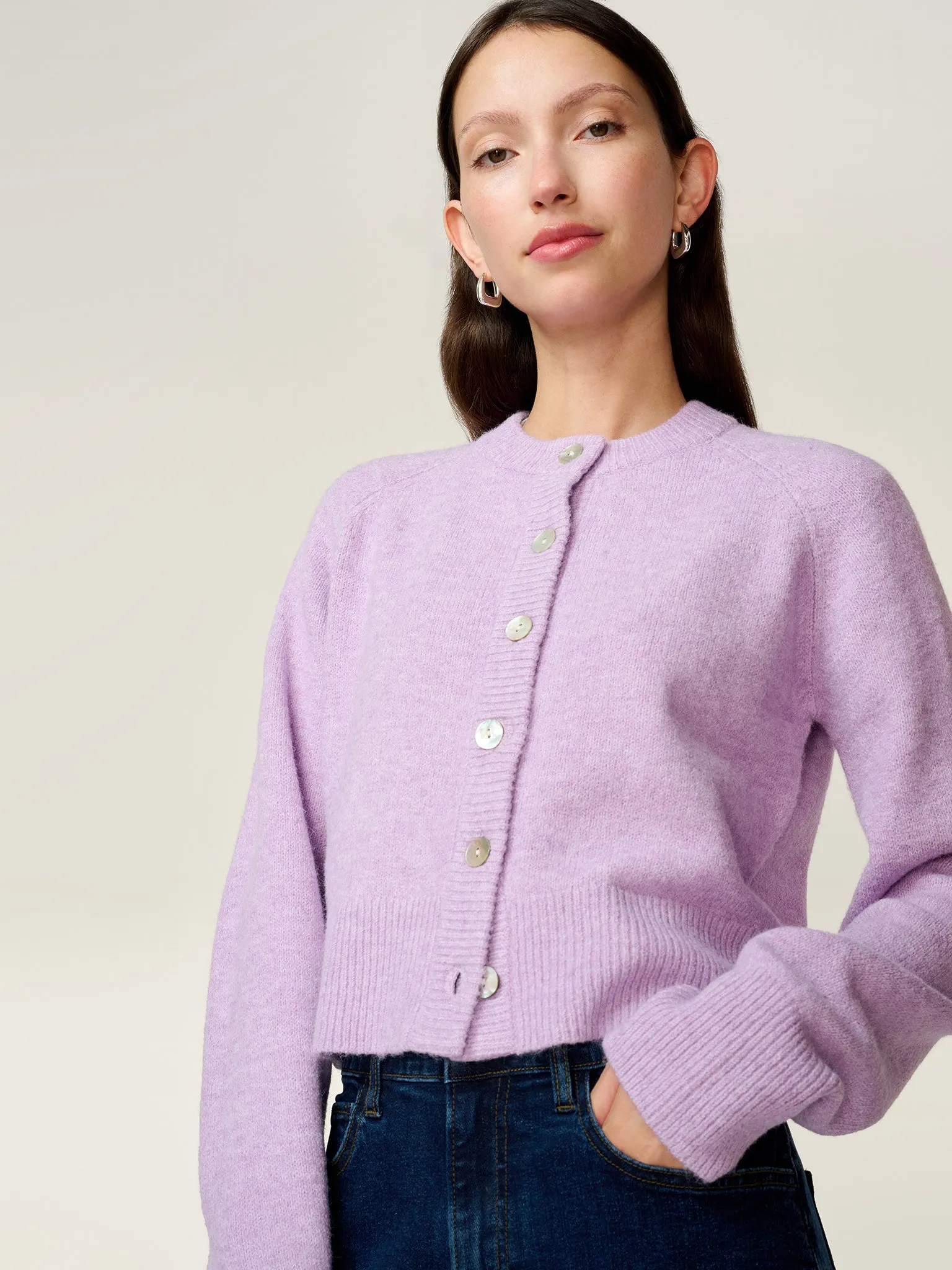 August Cardigan in Lilac sold by Omnes product image thumbnail 2