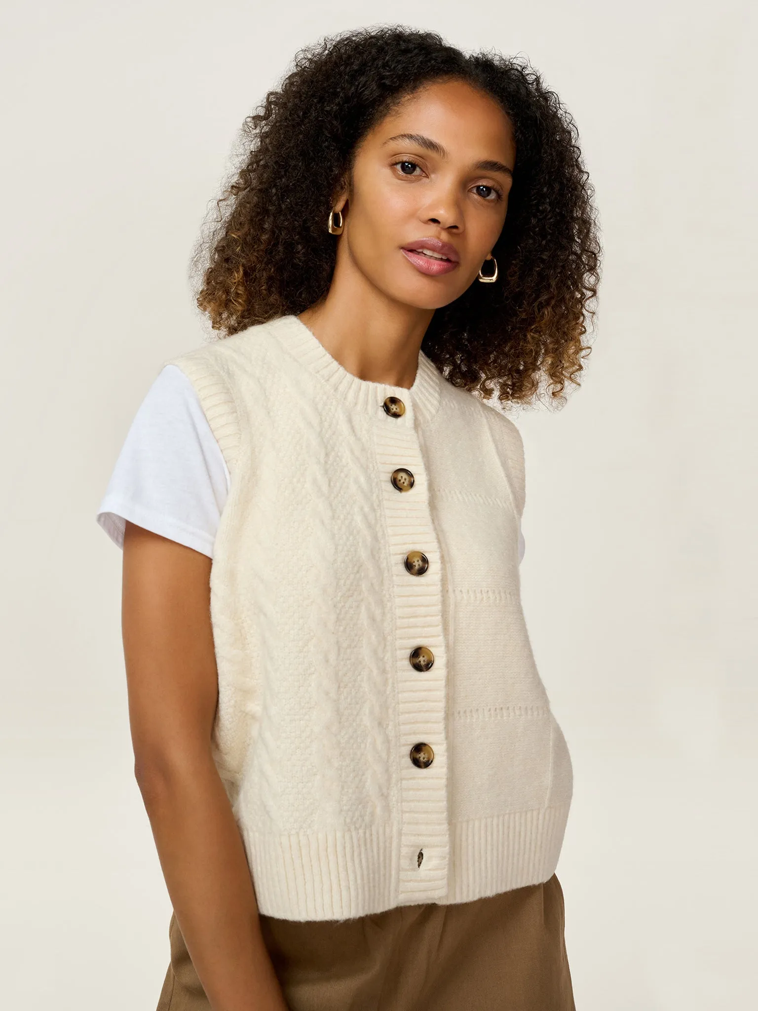 Matilda Vest in Cream sold by Omnes product image thumbnail 4