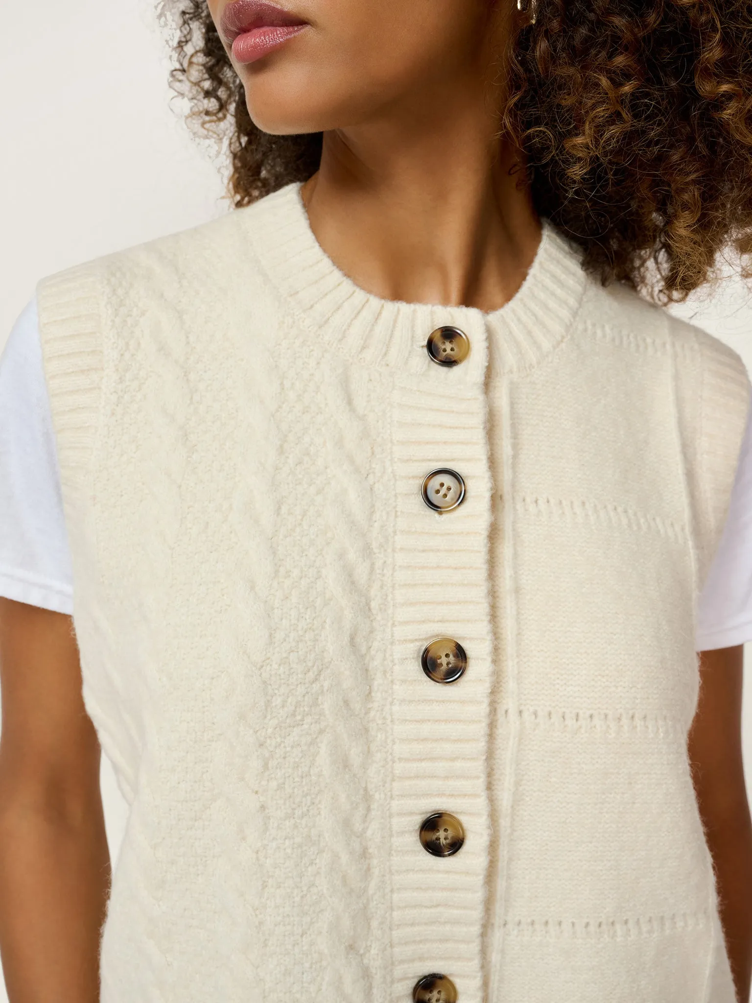 Matilda Vest in Cream sold by Omnes product image thumbnail 5