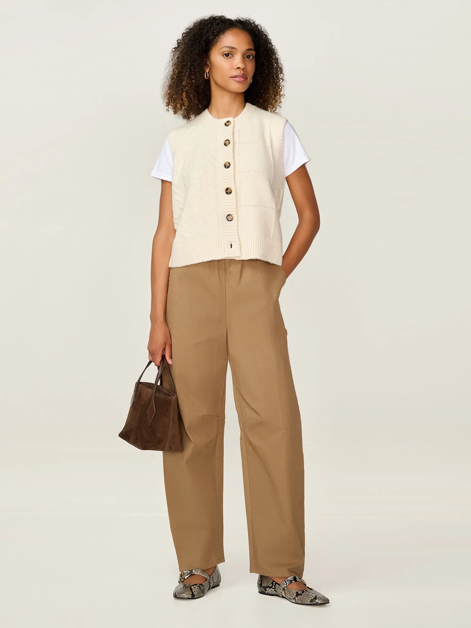 Matilda Vest in Cream sold by Omnes