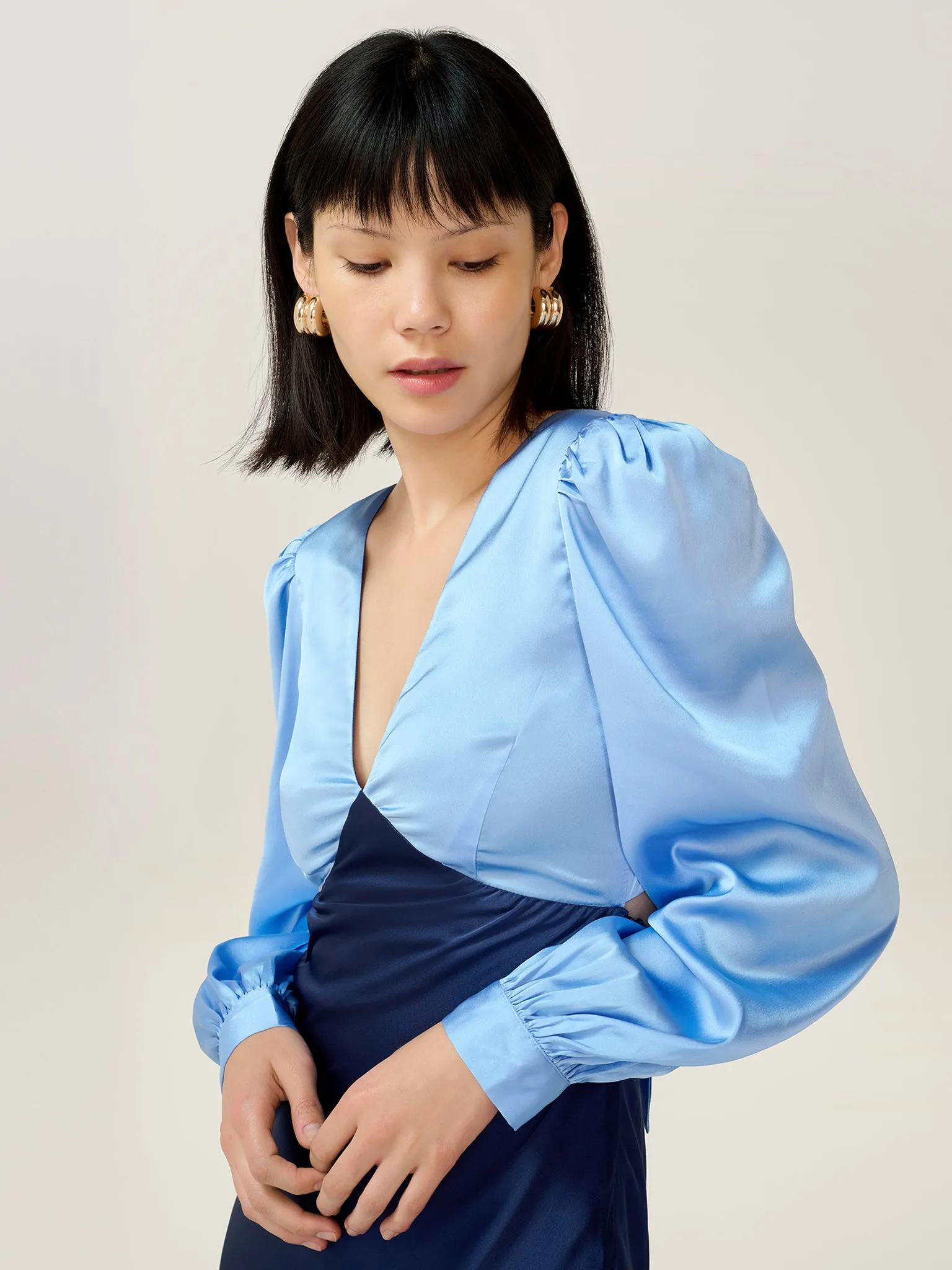 Francoise Dress in Blue and Navy sold by Omnes product image thumbnail 4