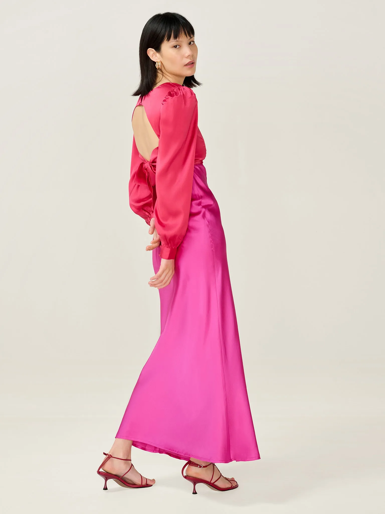 Francoise Dress in Red and Pink sold by Omnes product image thumbnail 4