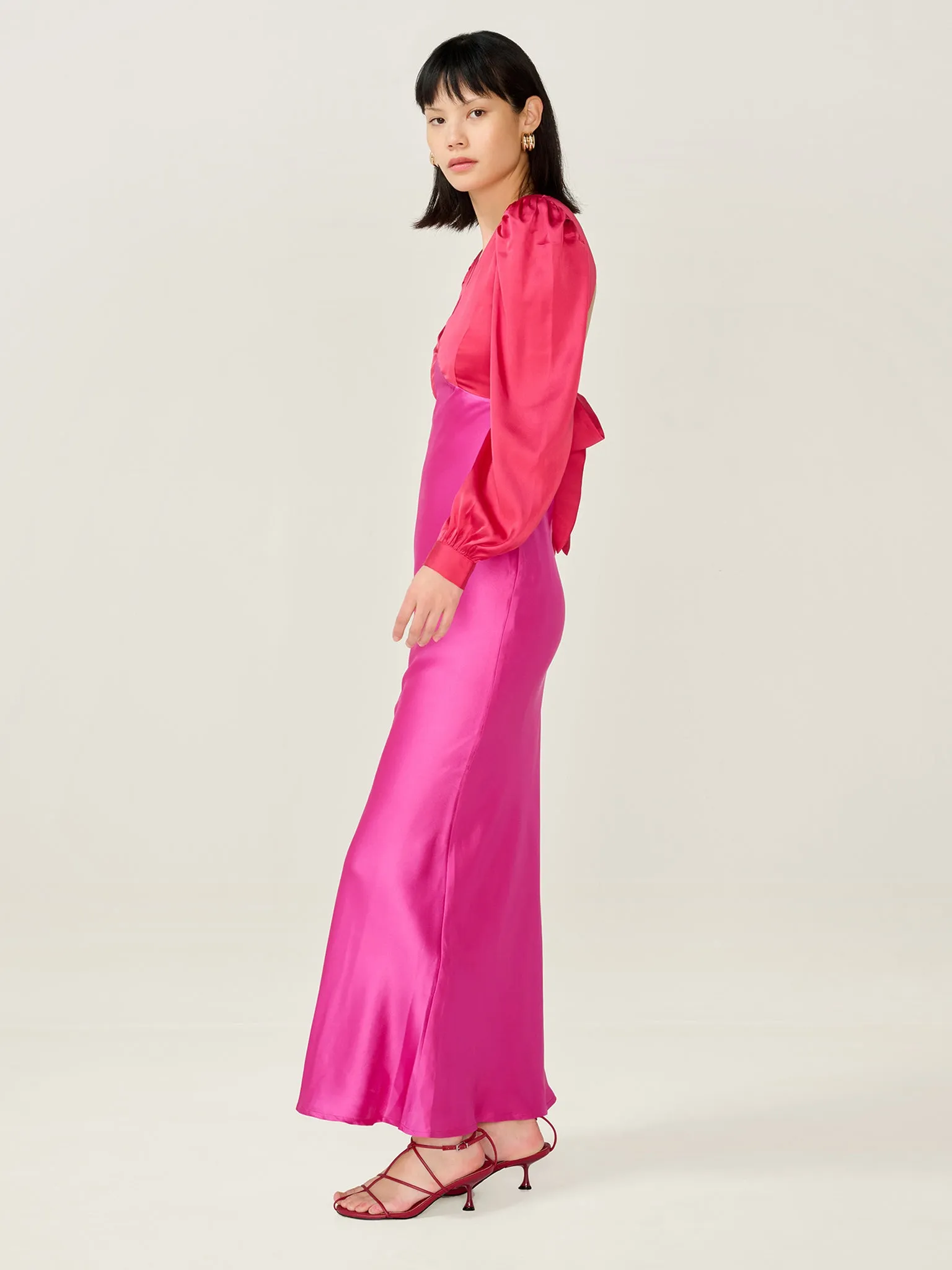 Francoise Dress in Red and Pink sold by Omnes product image thumbnail 2