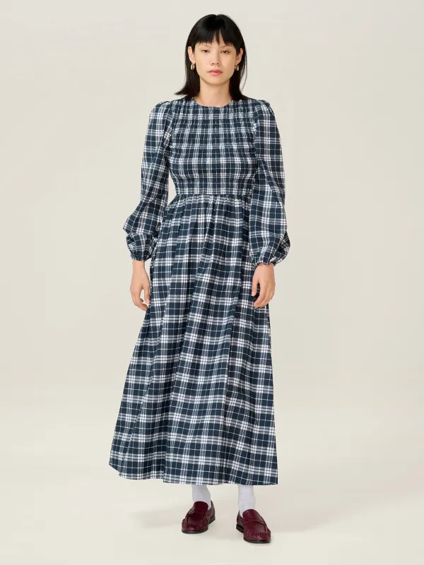 Saint Dress in Navy Check sold by Omnes