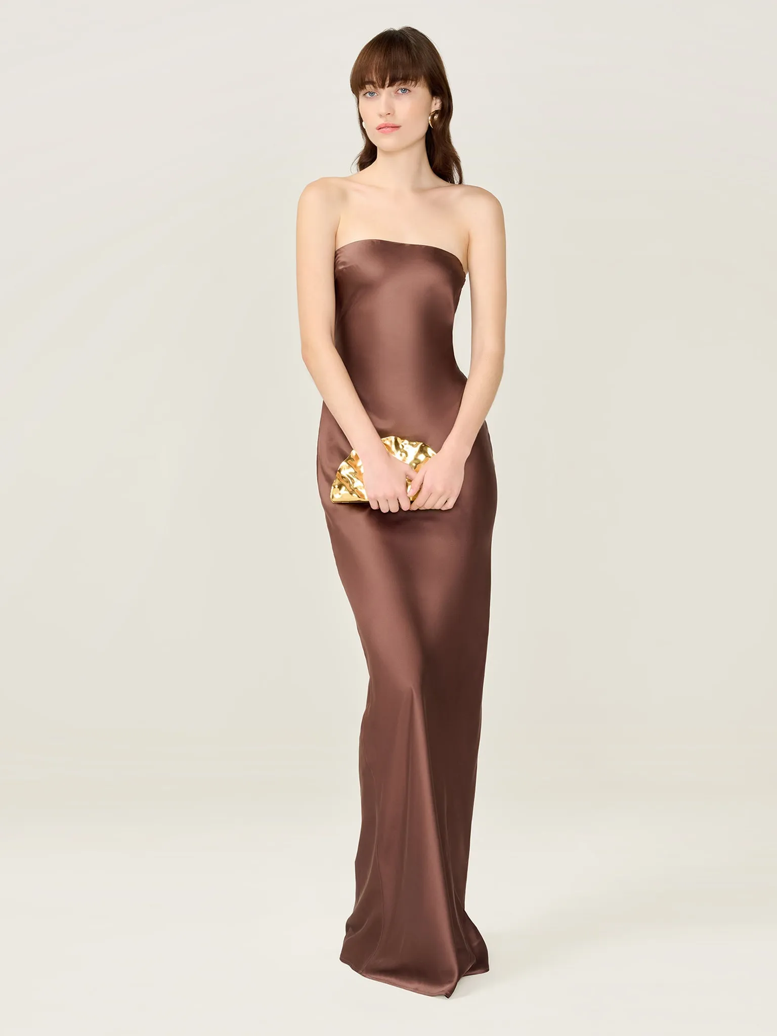 Amdra Dress in Chocolate sold by Omnes