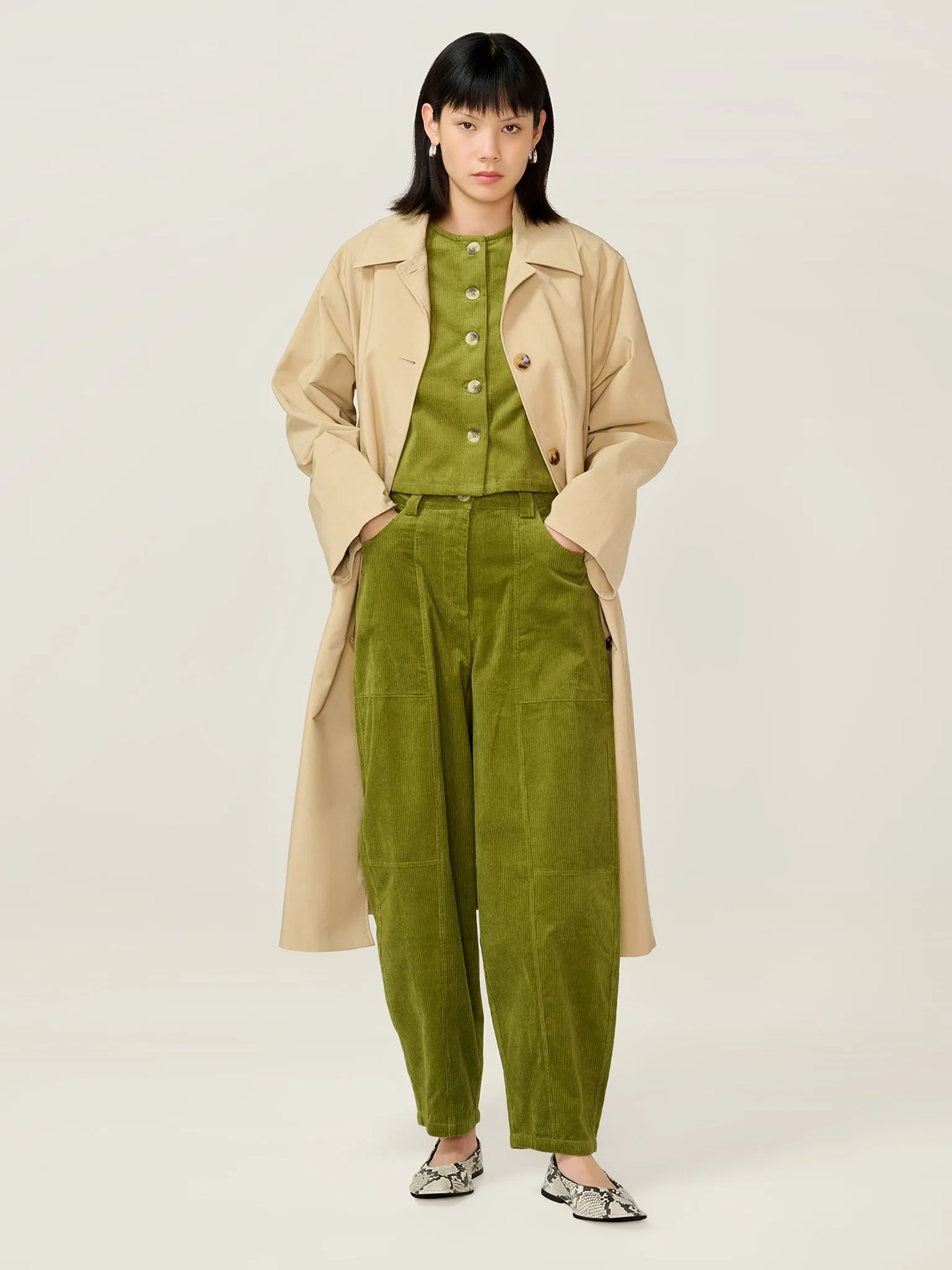 Cosme Cord Top in Moss Green sold by Omnes product image thumbnail 4