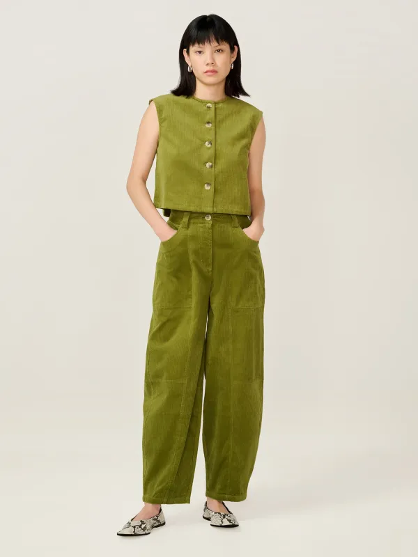 Cosme Cord Top in Moss Green sold by Omnes