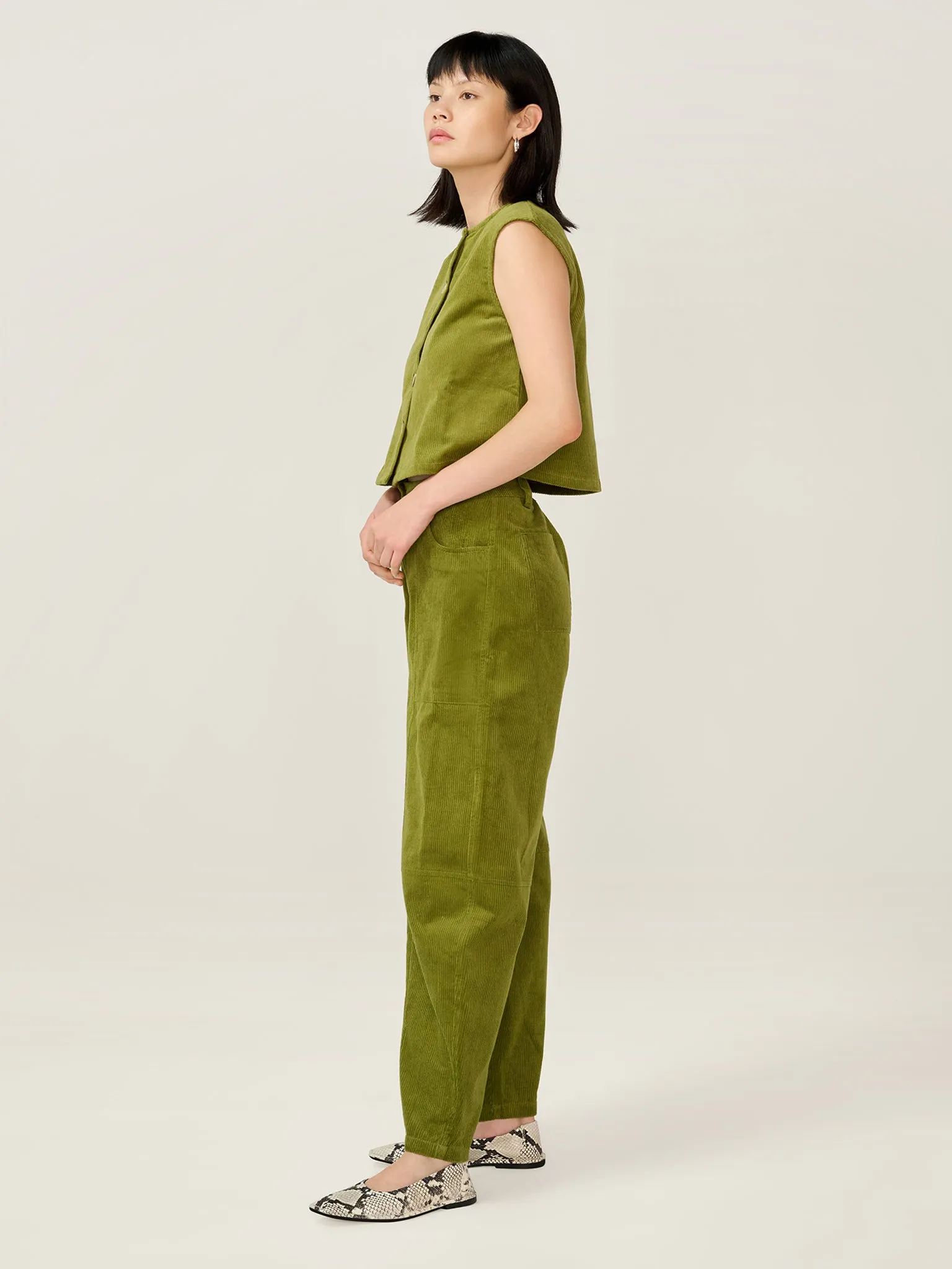 Cosme Cord Top in Moss Green sold by Omnes product image thumbnail 2