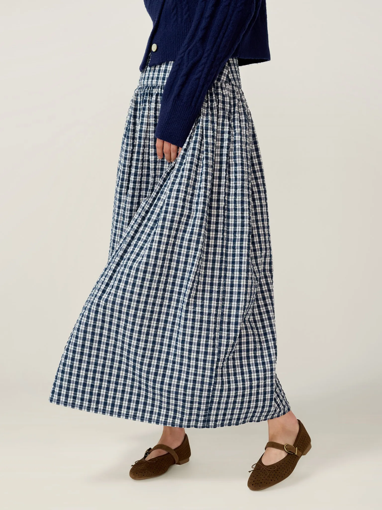 Darcie Check Skirt sold by Omnes product image thumbnail 5