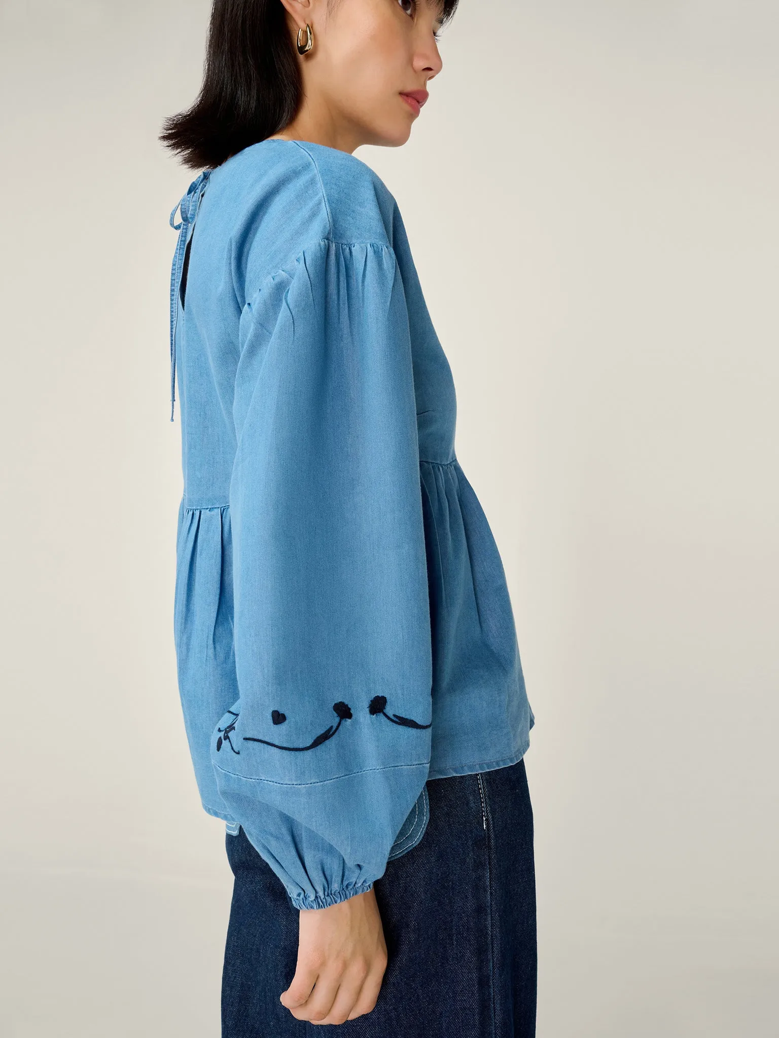 Elma Blouse in Chambray sold by Omnes product image thumbnail 4