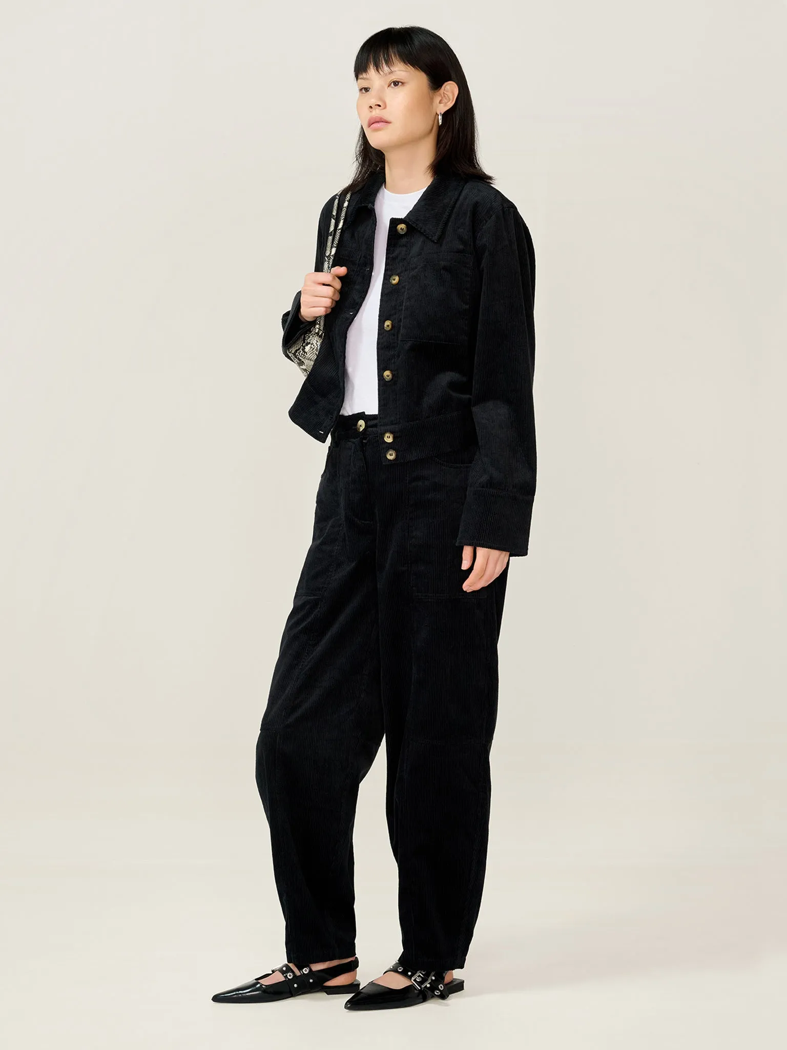 Millie Cord Jacket in Black sold by Omnes product image thumbnail 2