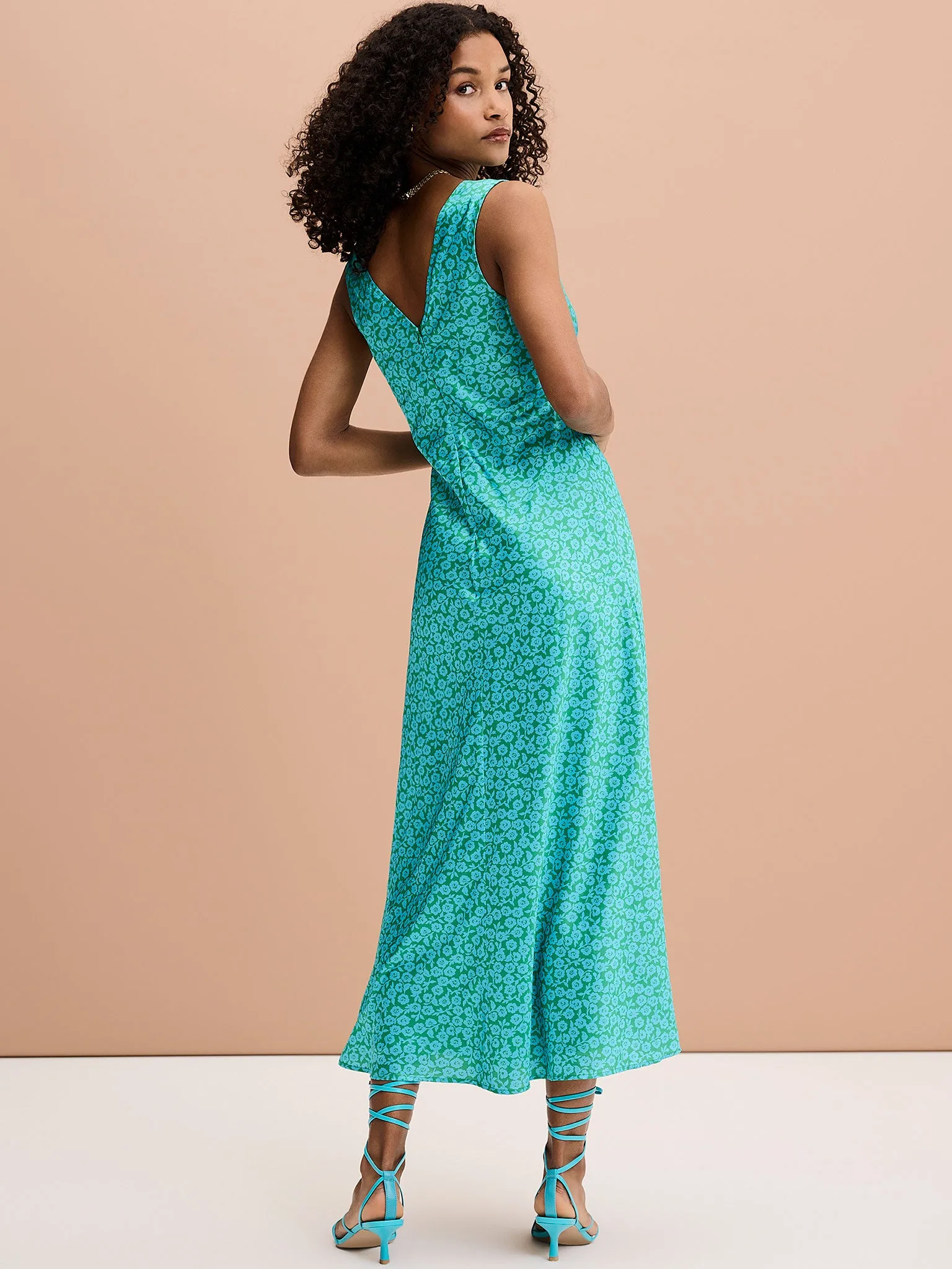 Iris Maxi Dress in Green Print sold by Omnes product image thumbnail 3