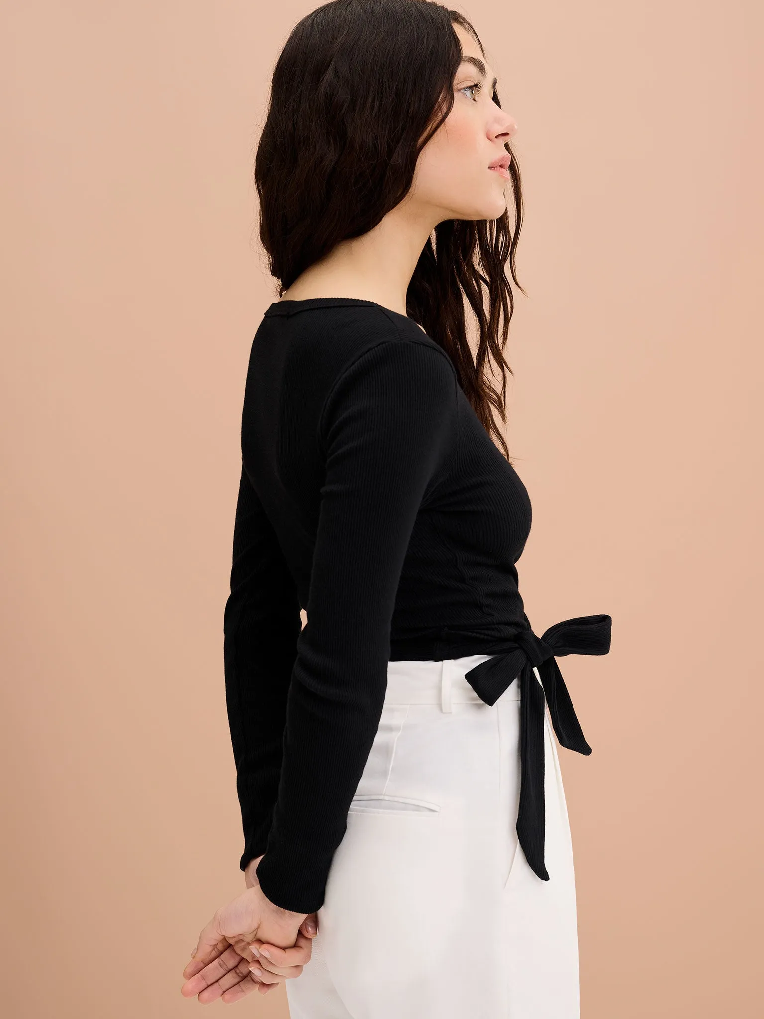 Napeta Ballet Wrap Top in Black sold by Omnes product image thumbnail 5