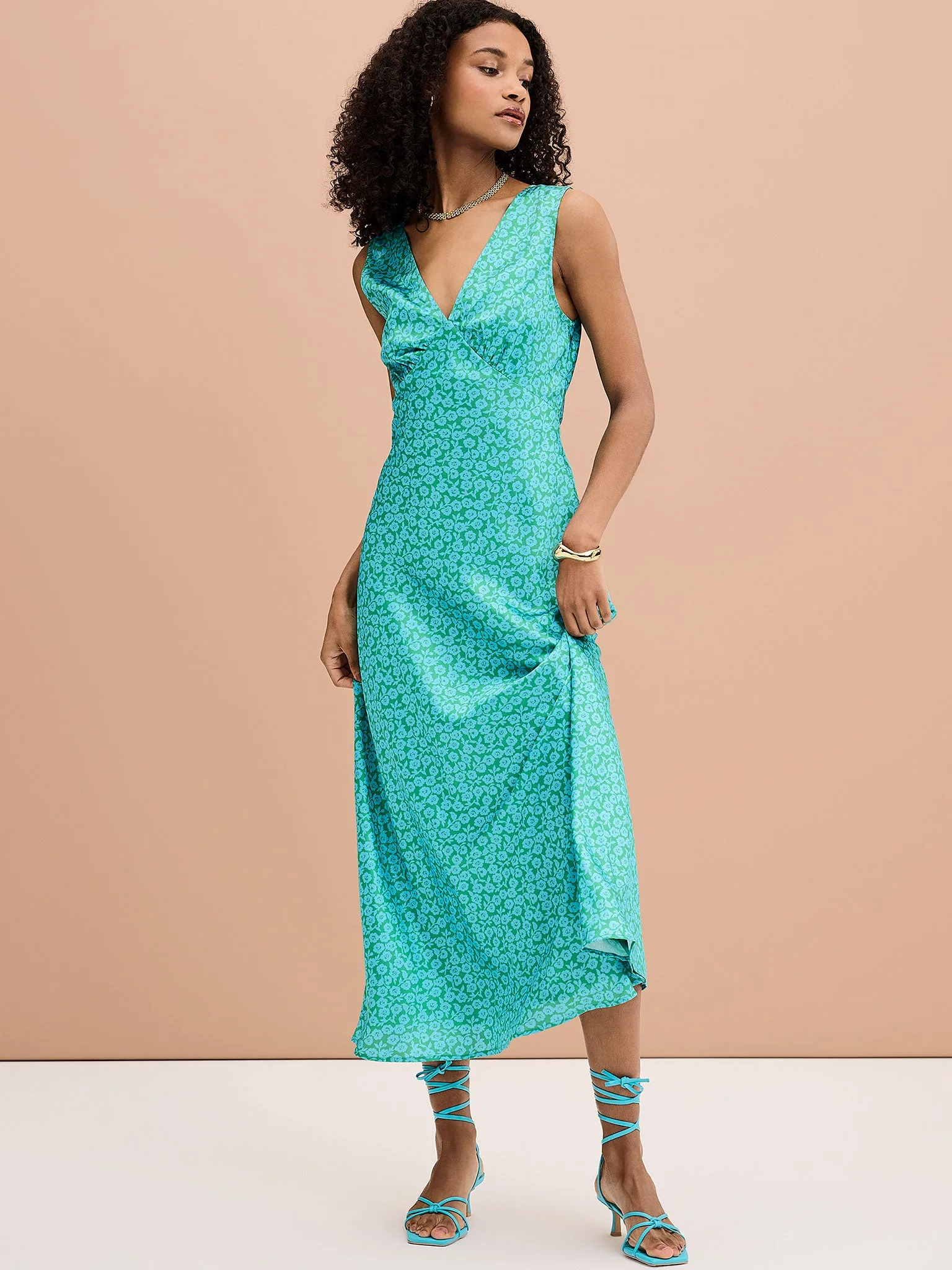 Iris Maxi Dress in Green Print sold by Omnes product image thumbnail 4